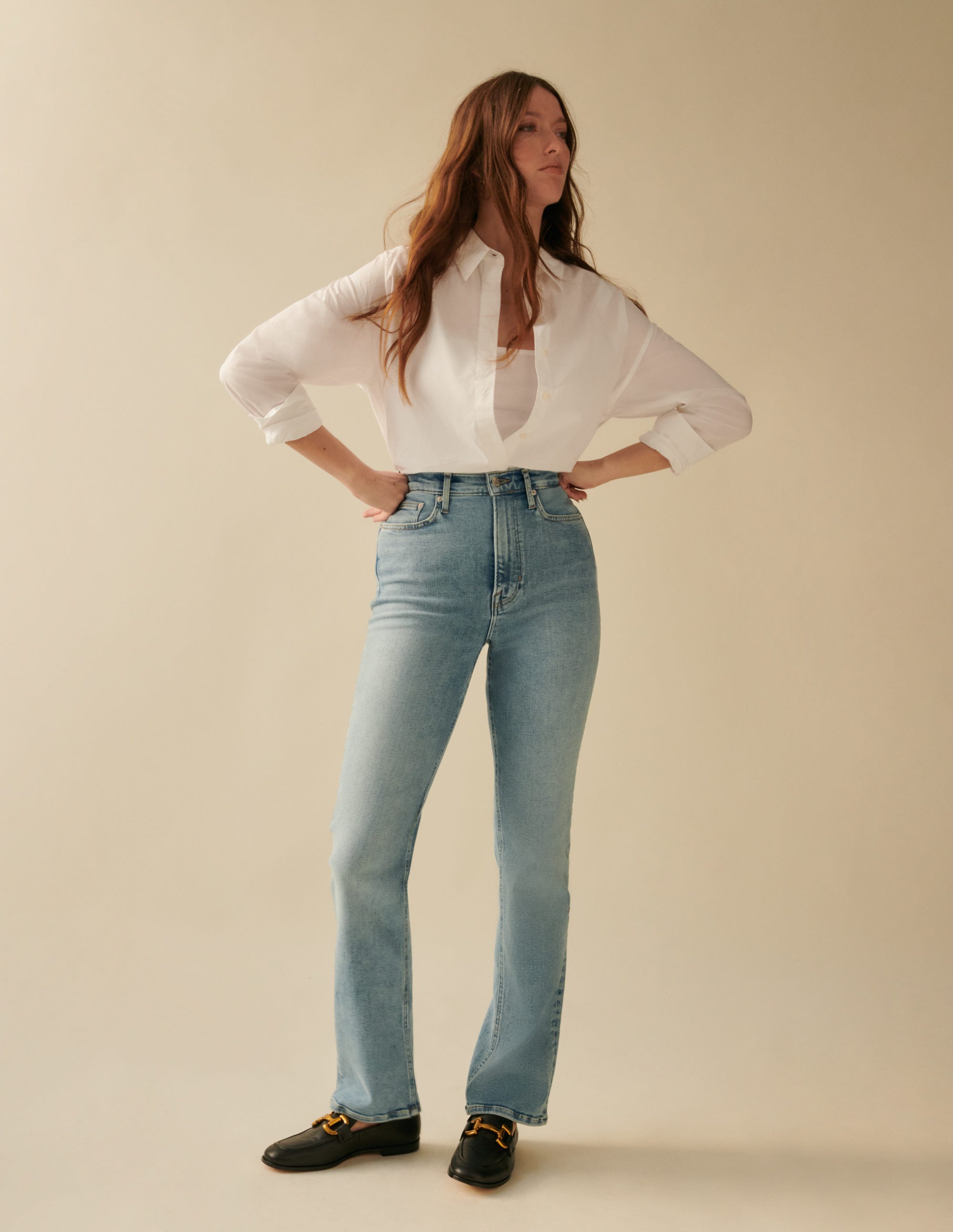 High Rise True Straight Jeans-Mid Vintage - Image 13
