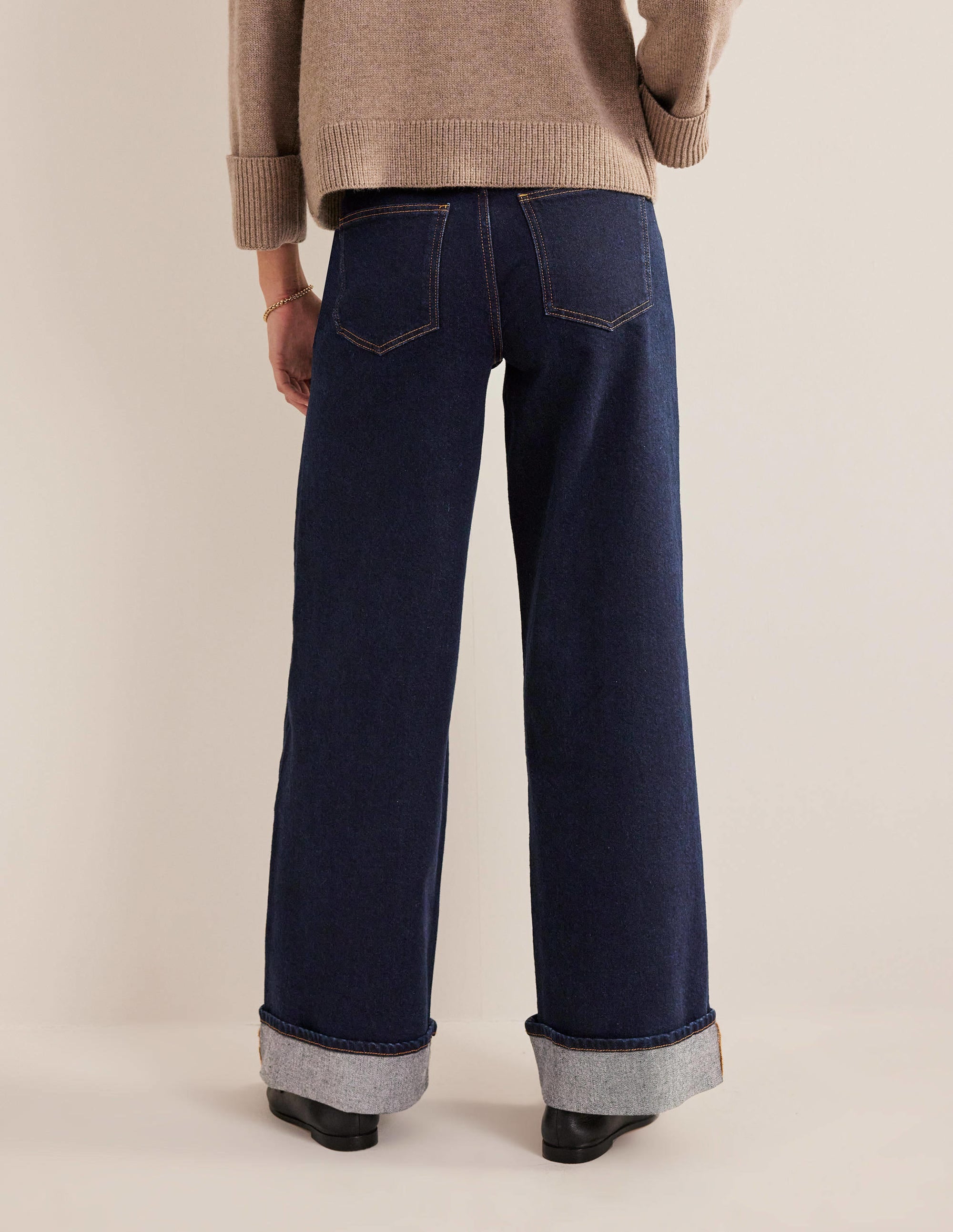 Turn-up Jeans-Indigo - Image 3
