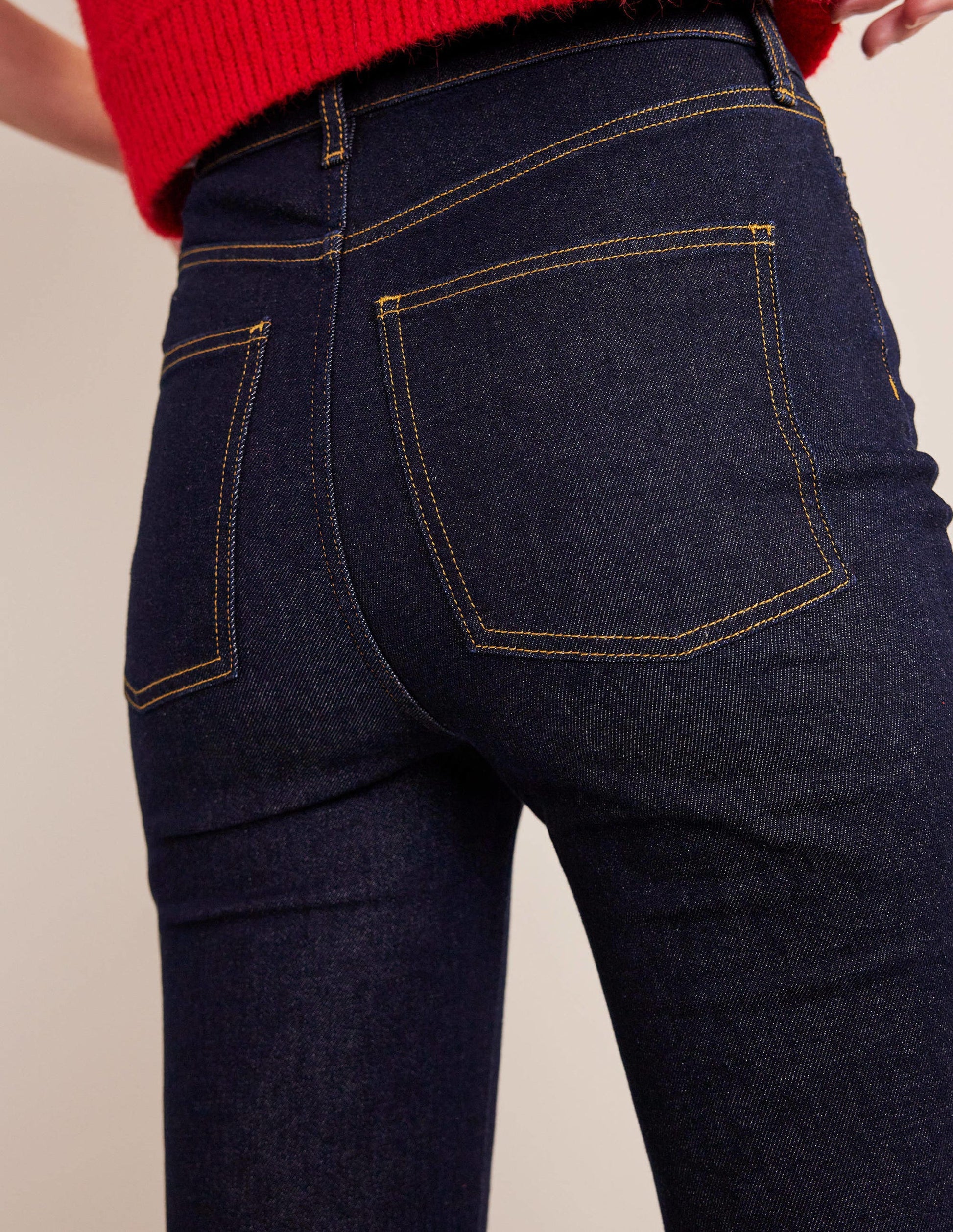 High Rise Flare Jeans-Indigo-2
