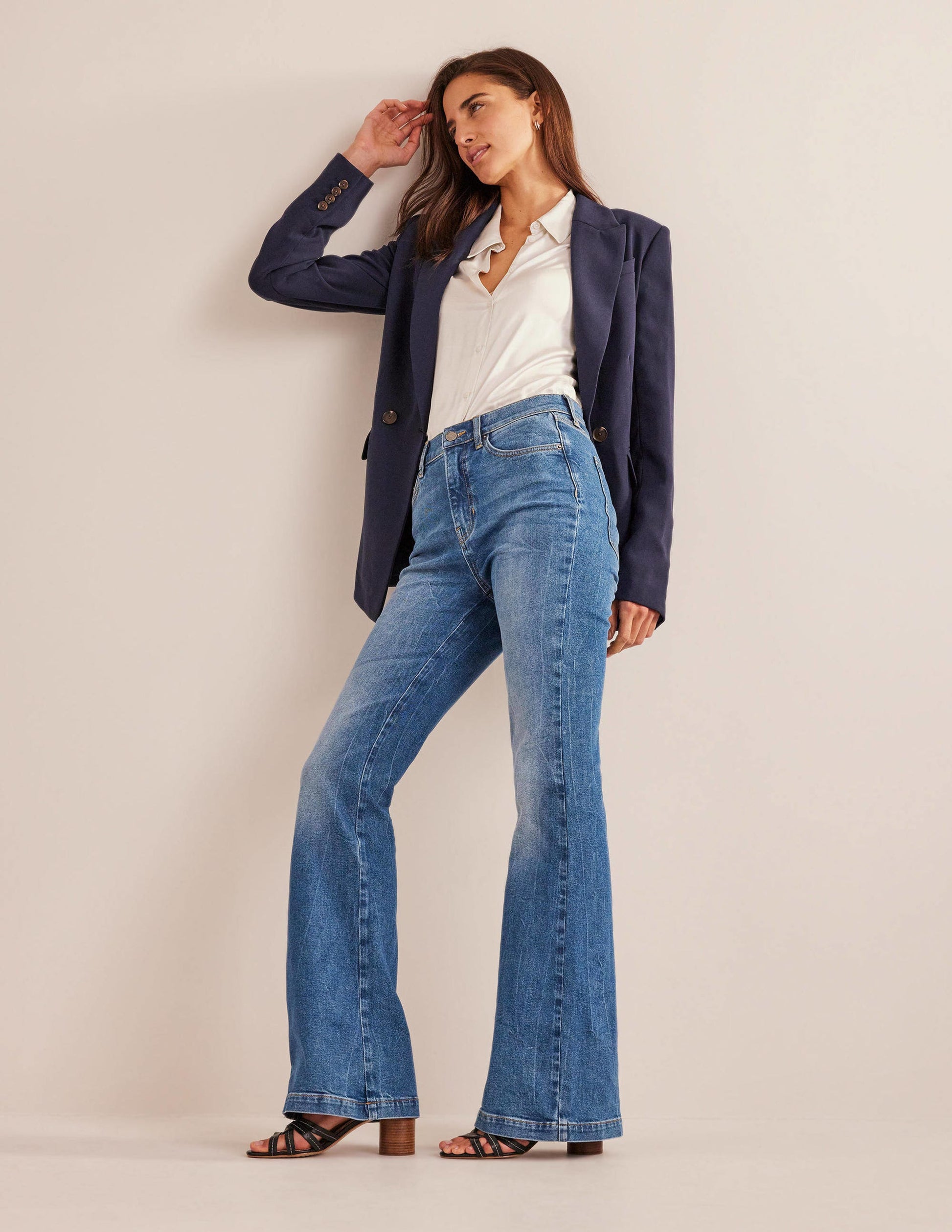 High Rise Flare Jeans-Mid Vintage-1