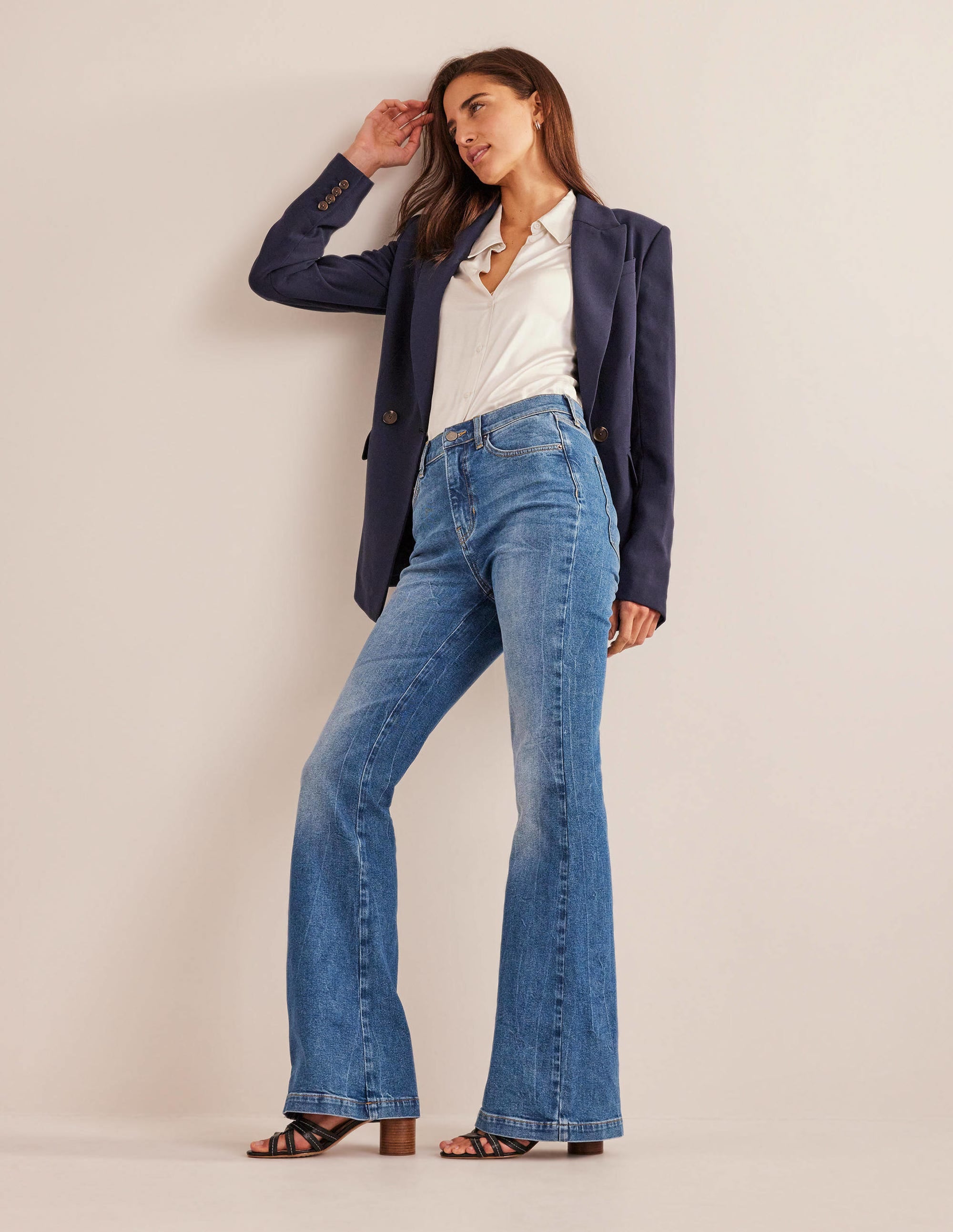 High Rise Flare Jeans-Mid Vintage - Image 1