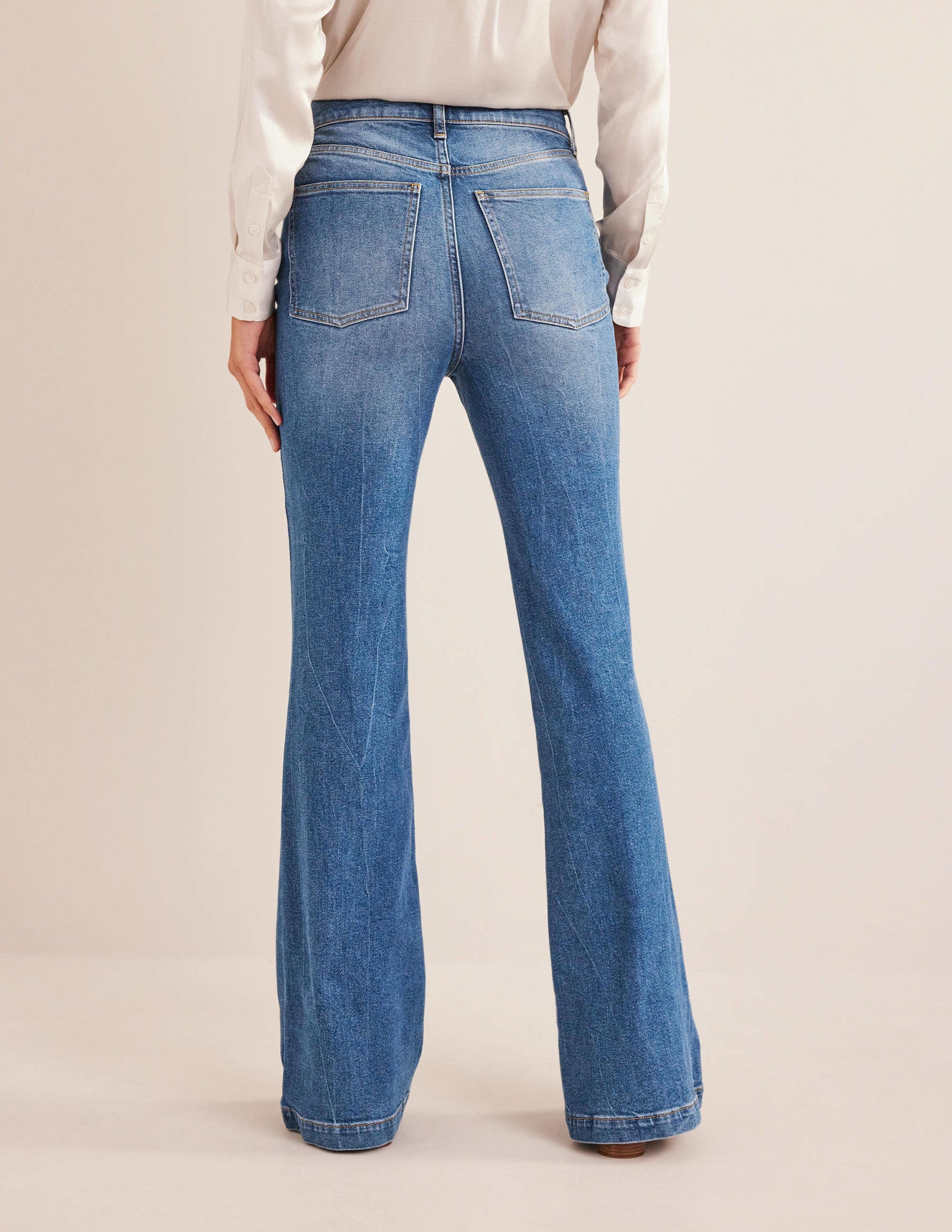 High Rise Flare Jeans-Mid Vintage-3
