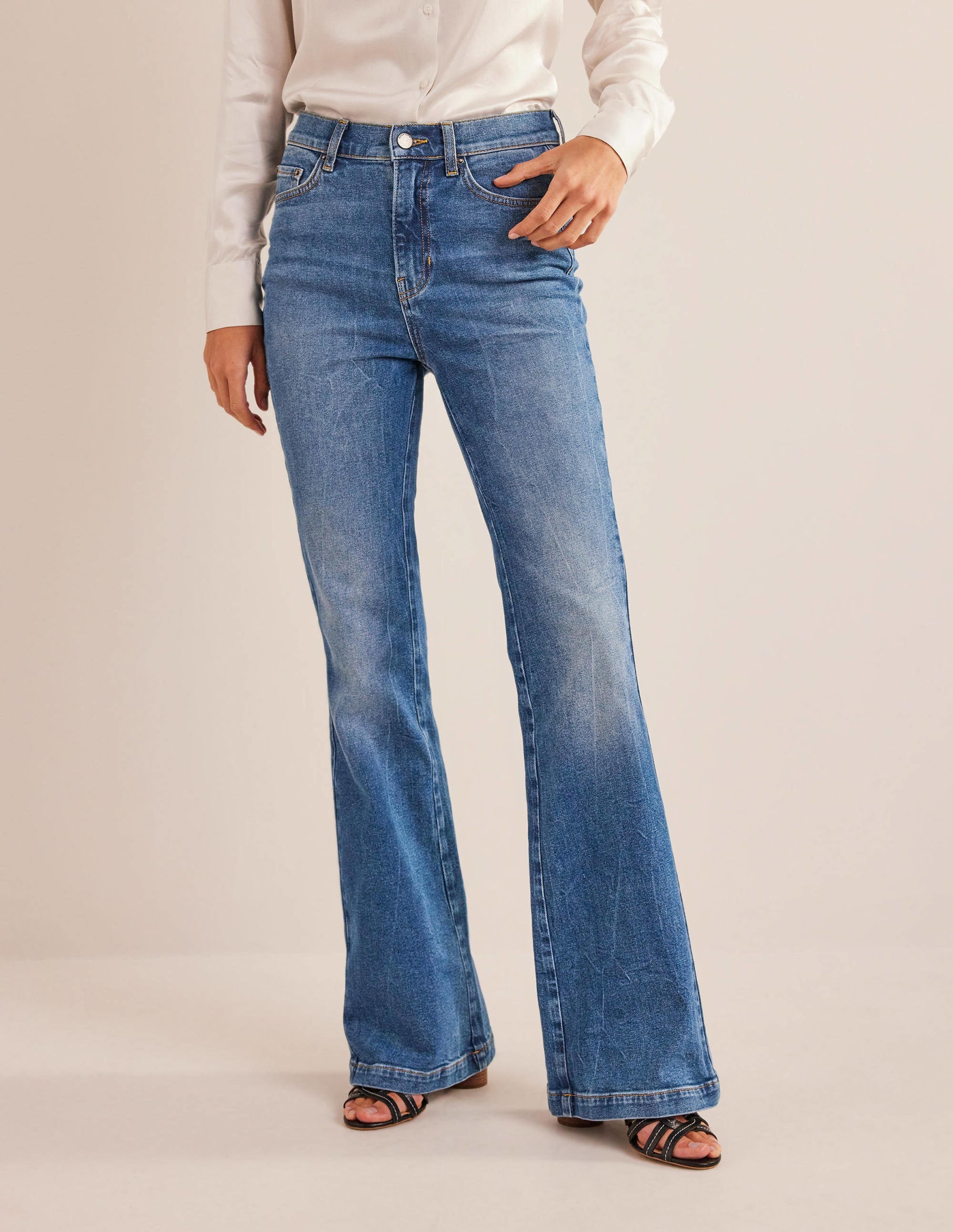 High Rise Flare Jeans-Mid Vintage - Image 4
