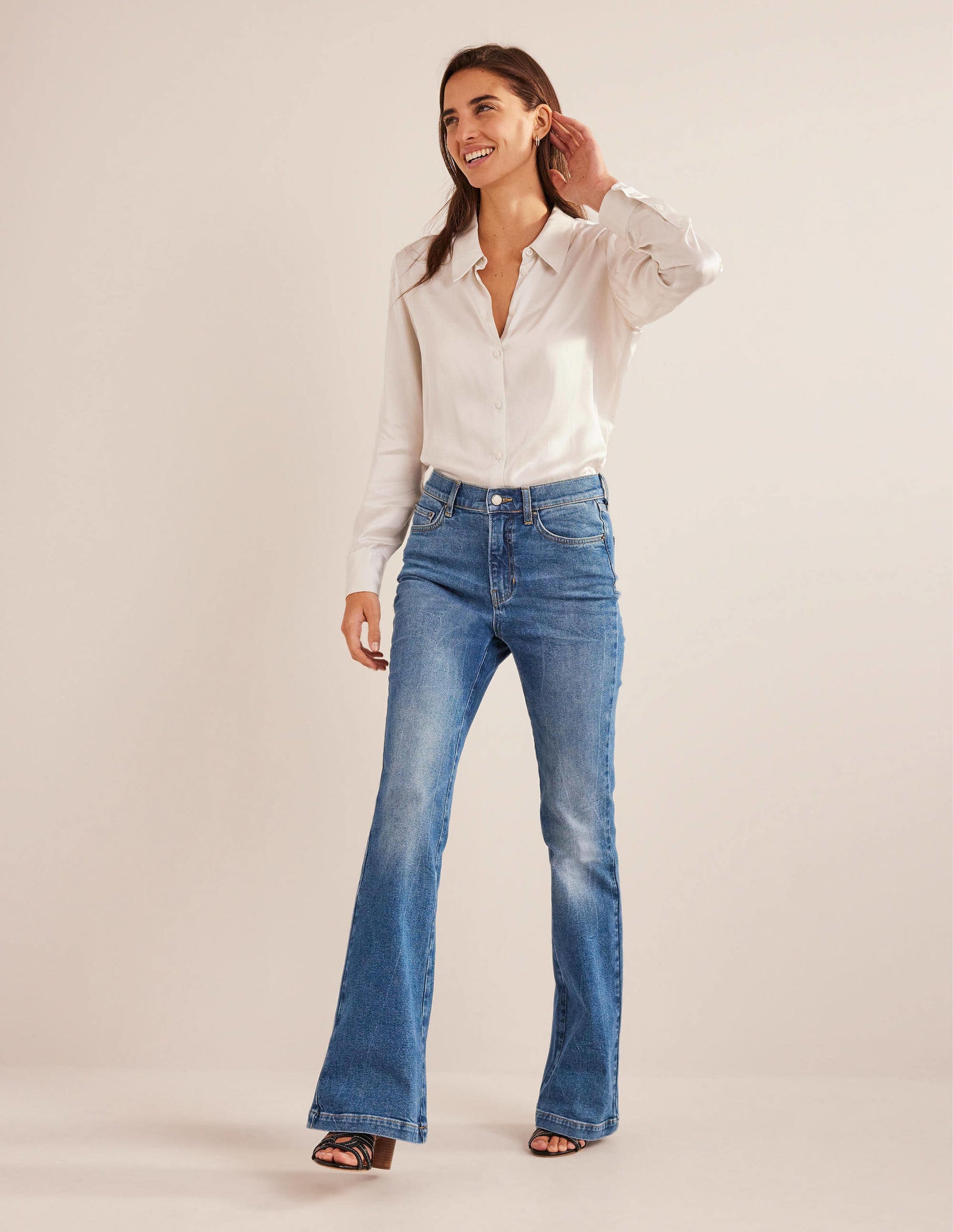 High Rise Flare Jeans-Mid Vintage-6