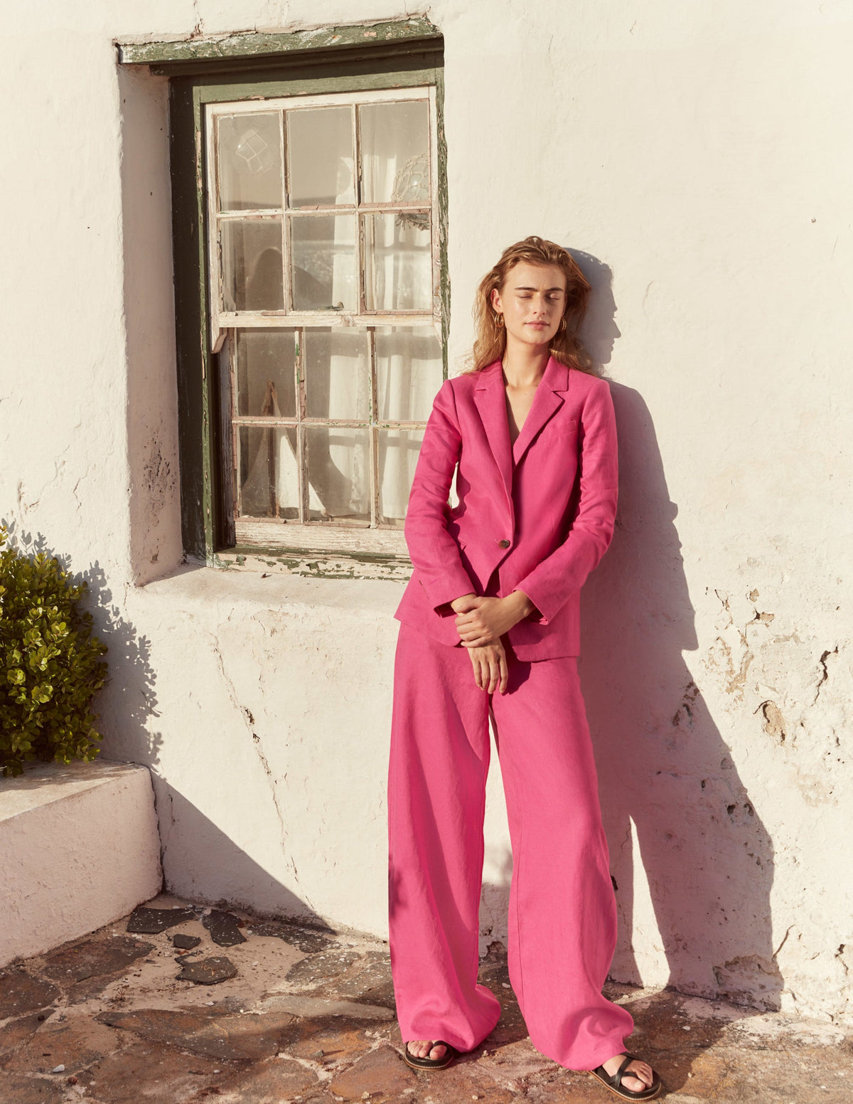 Highbury Linen Trousers-Rose Violet - Image 9