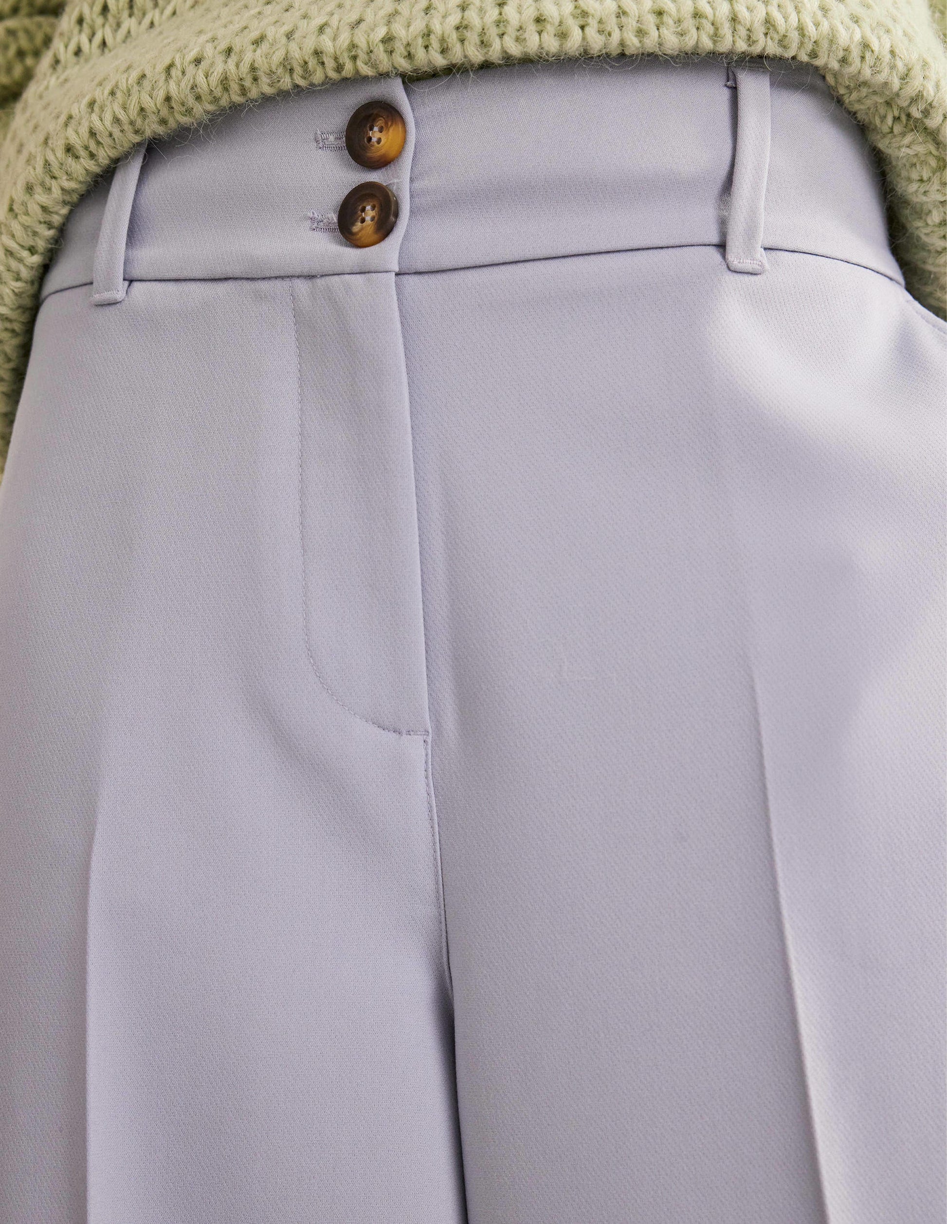 High Rise Wide Leg Trousers-Blue Blizzard-5