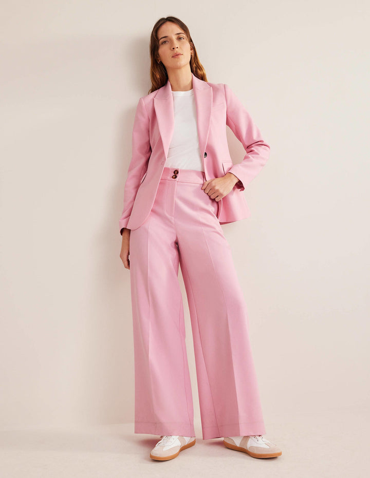 High Rise Wide Leg Trousers-PInk