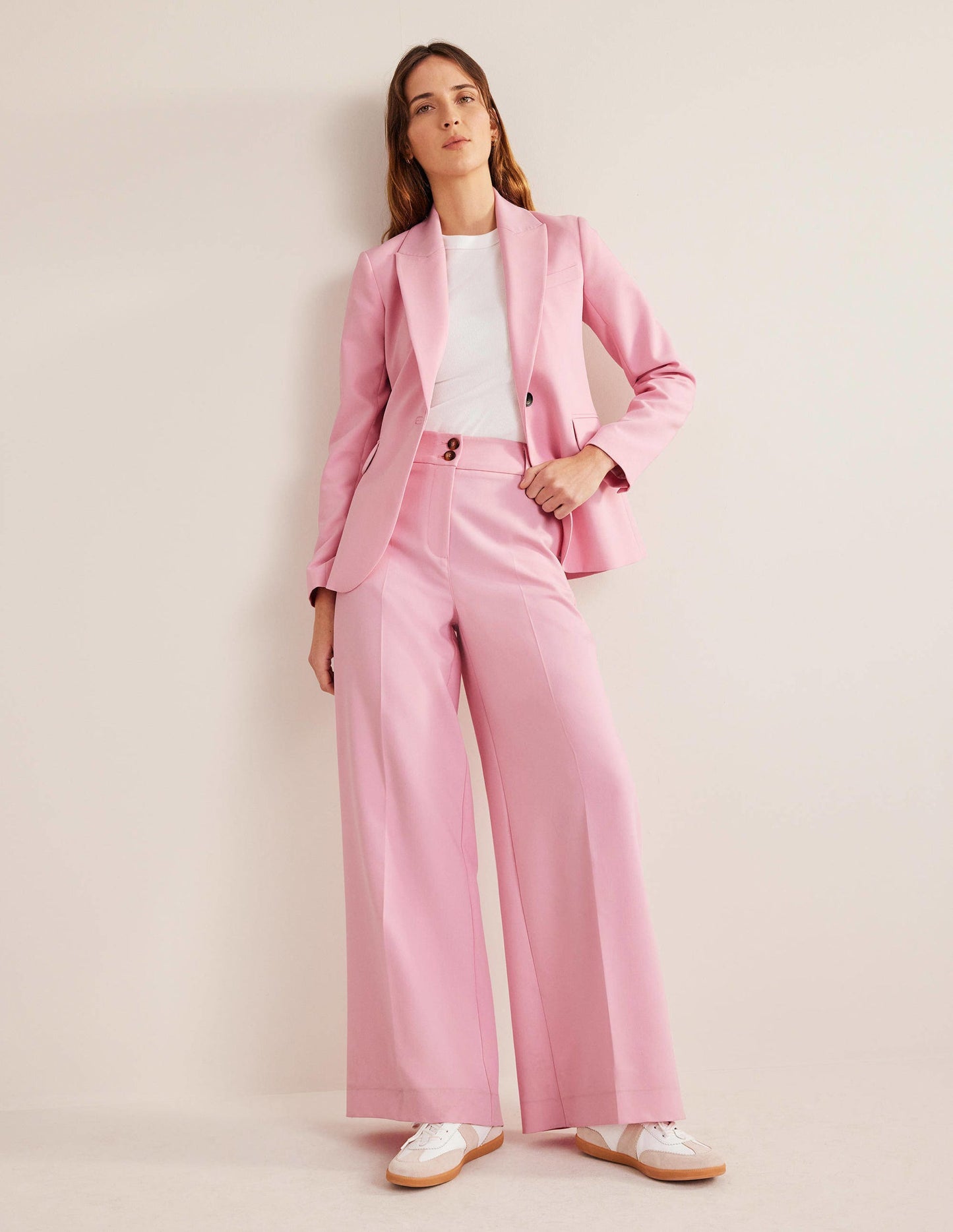 High Rise Wide Leg Trousers-PInk