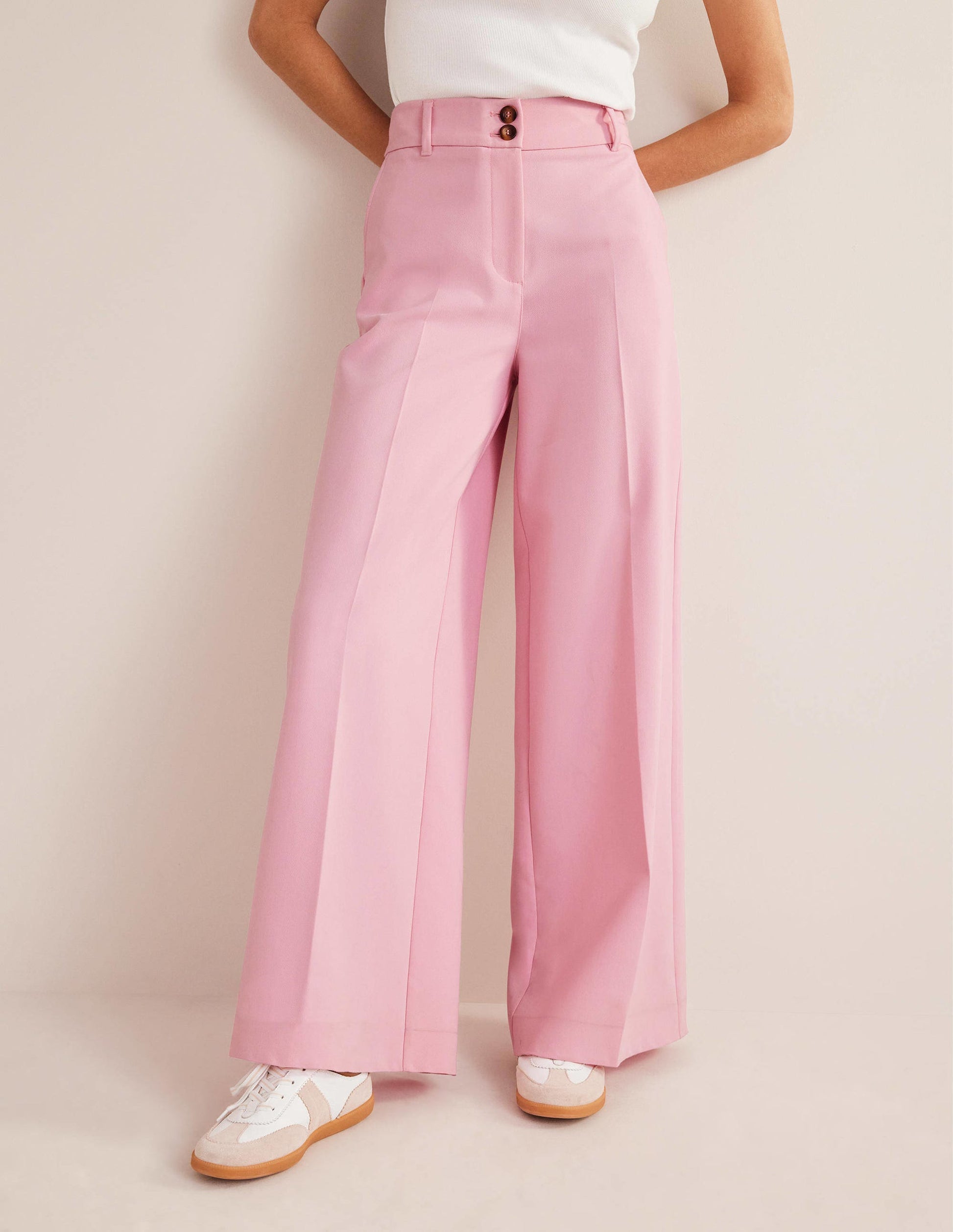 High Rise Wide Leg Trousers-PInk-4