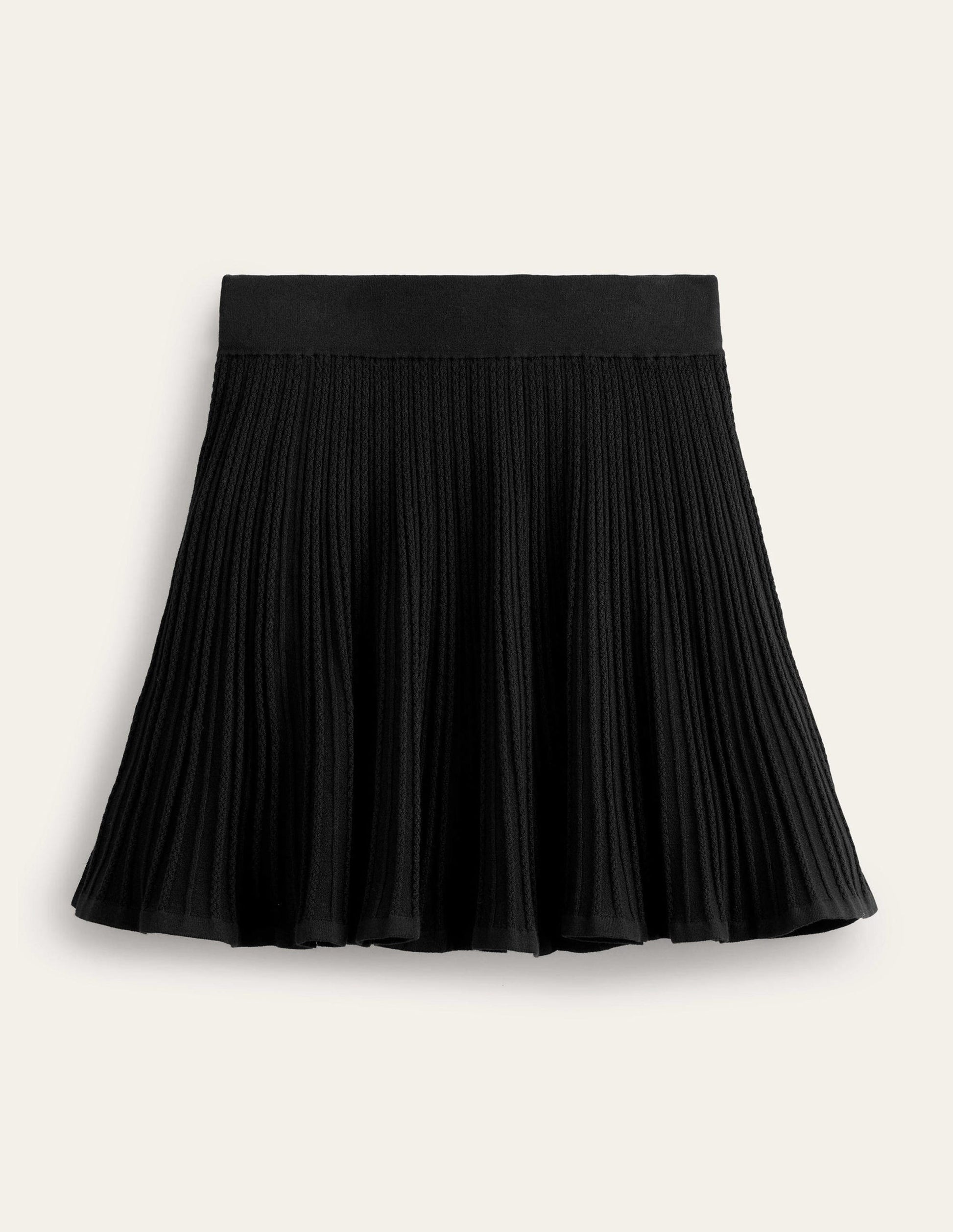 Knitted Pointelle Skirt-Black-6