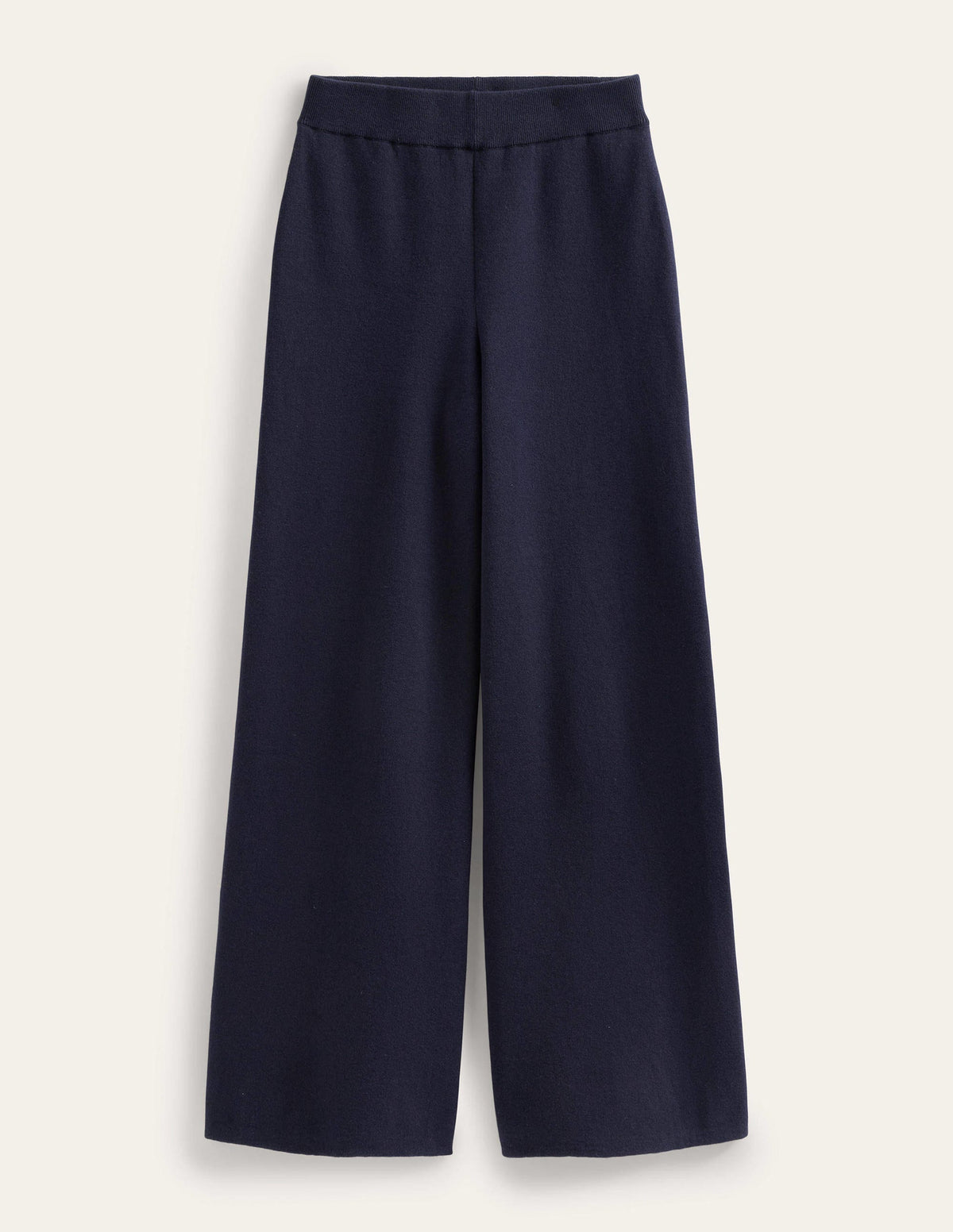Knitted Wide Leg Trousers-Navy-5