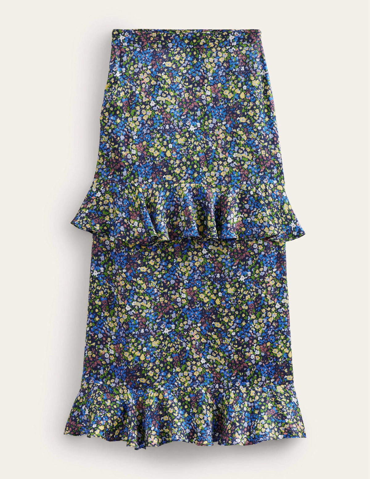 Satin Ruffle Midi Skirt-Nebulas Blue, Gatdenia Petal - Image 6
