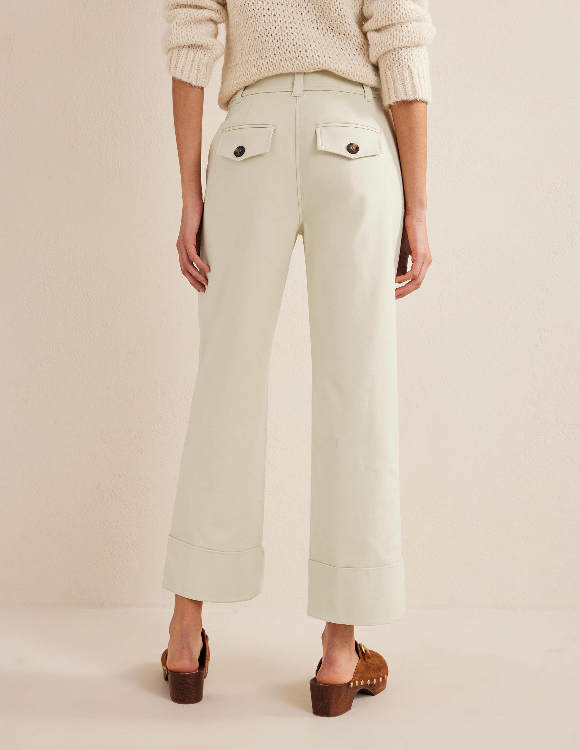Tailored Turn Up Trousers-Pistachio Shell - Image 3