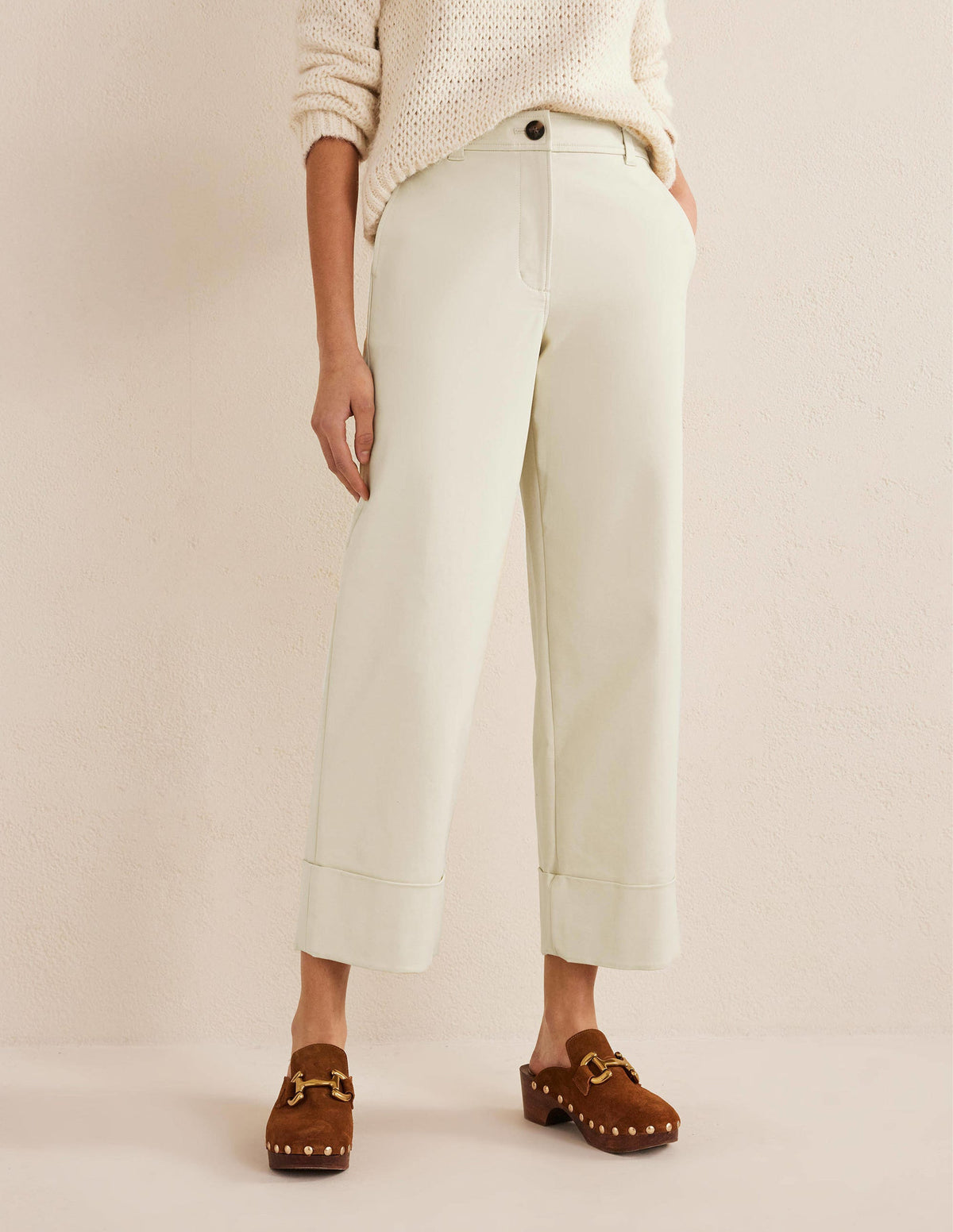 Tailored Turn Up Trousers-Pistachio Shell - Image 4