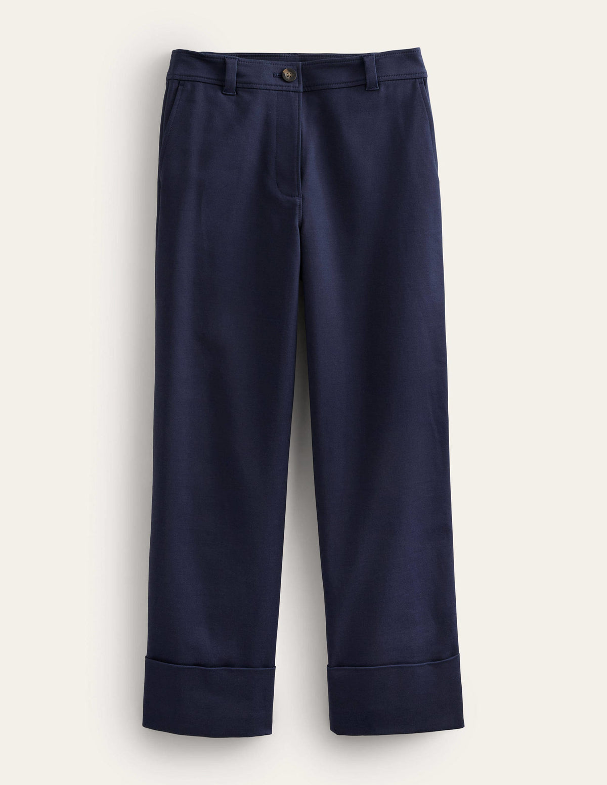 Tailored Turn Up Trousers-Navy-6