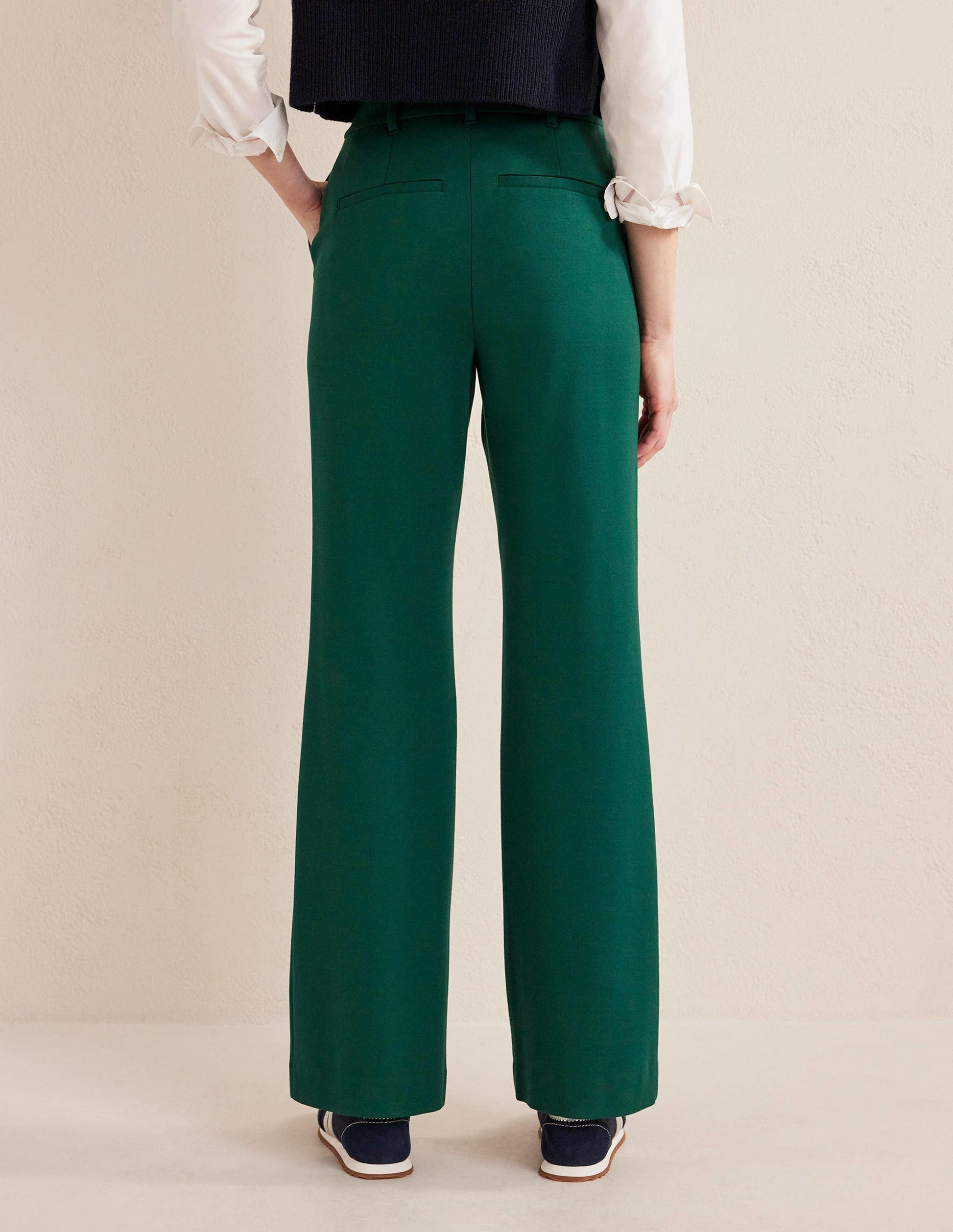 Hampshire Flared Trousers-Emerald Night-3