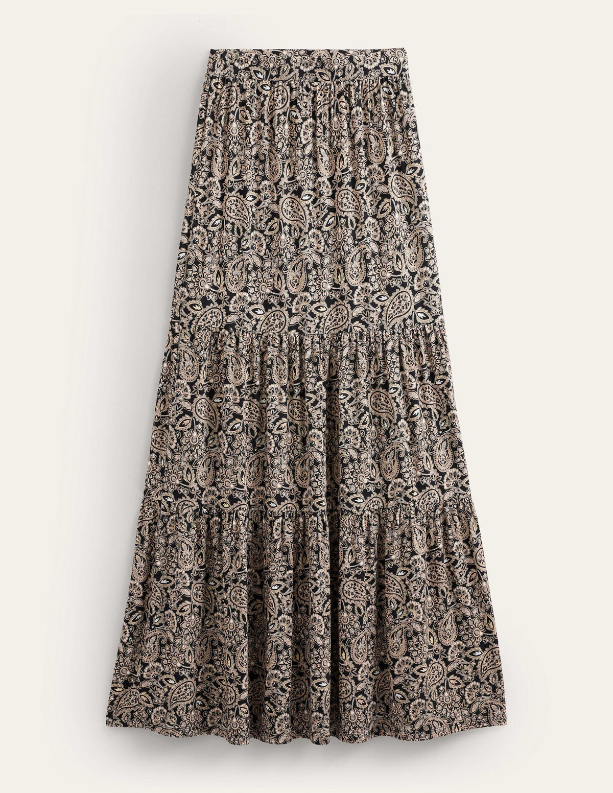 Jersey Maxi Skirt-Black, Paisley Terrace - Image 6