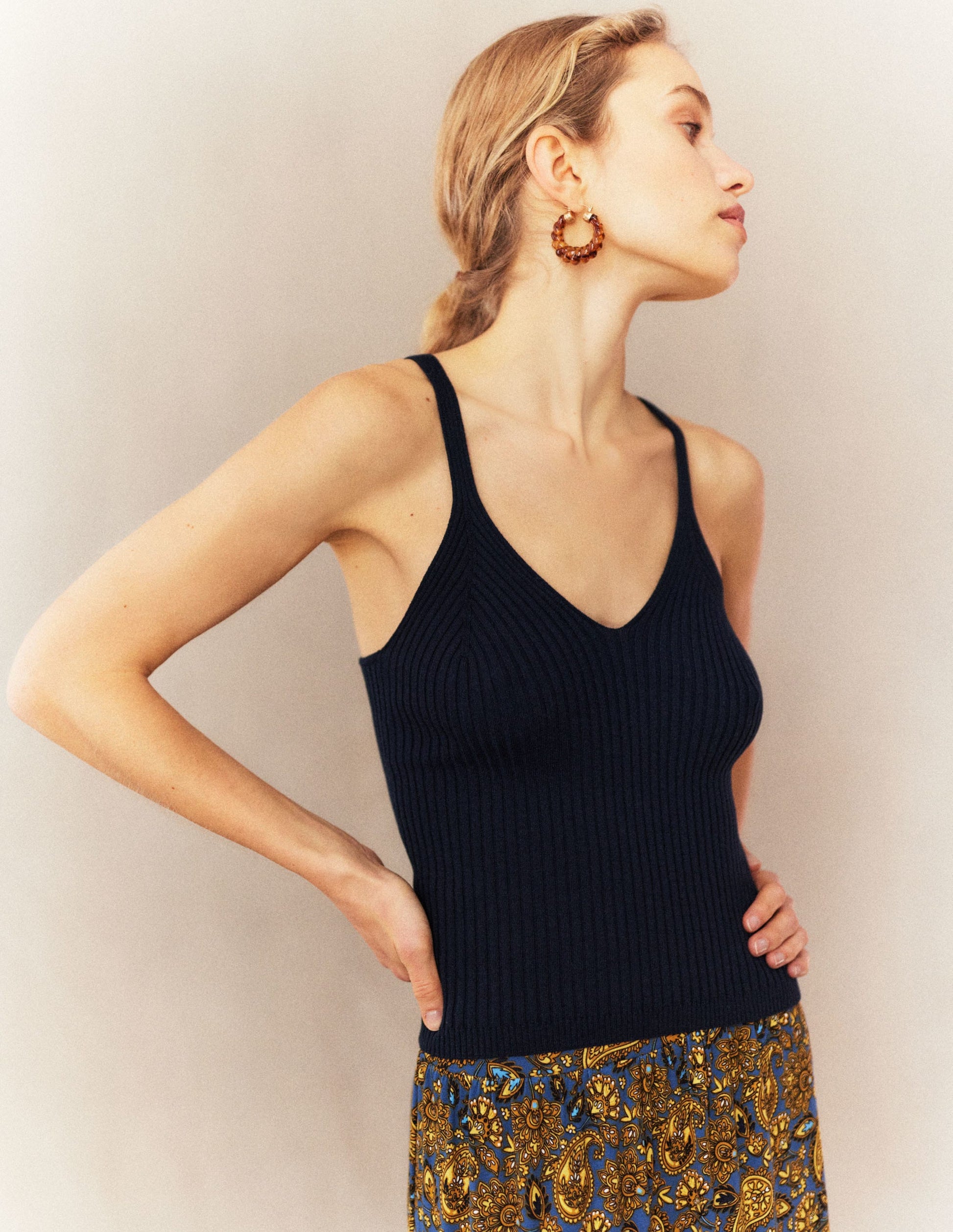 Jersey Maxi Skirt-Harvest Gold, Paisley Terrace-6