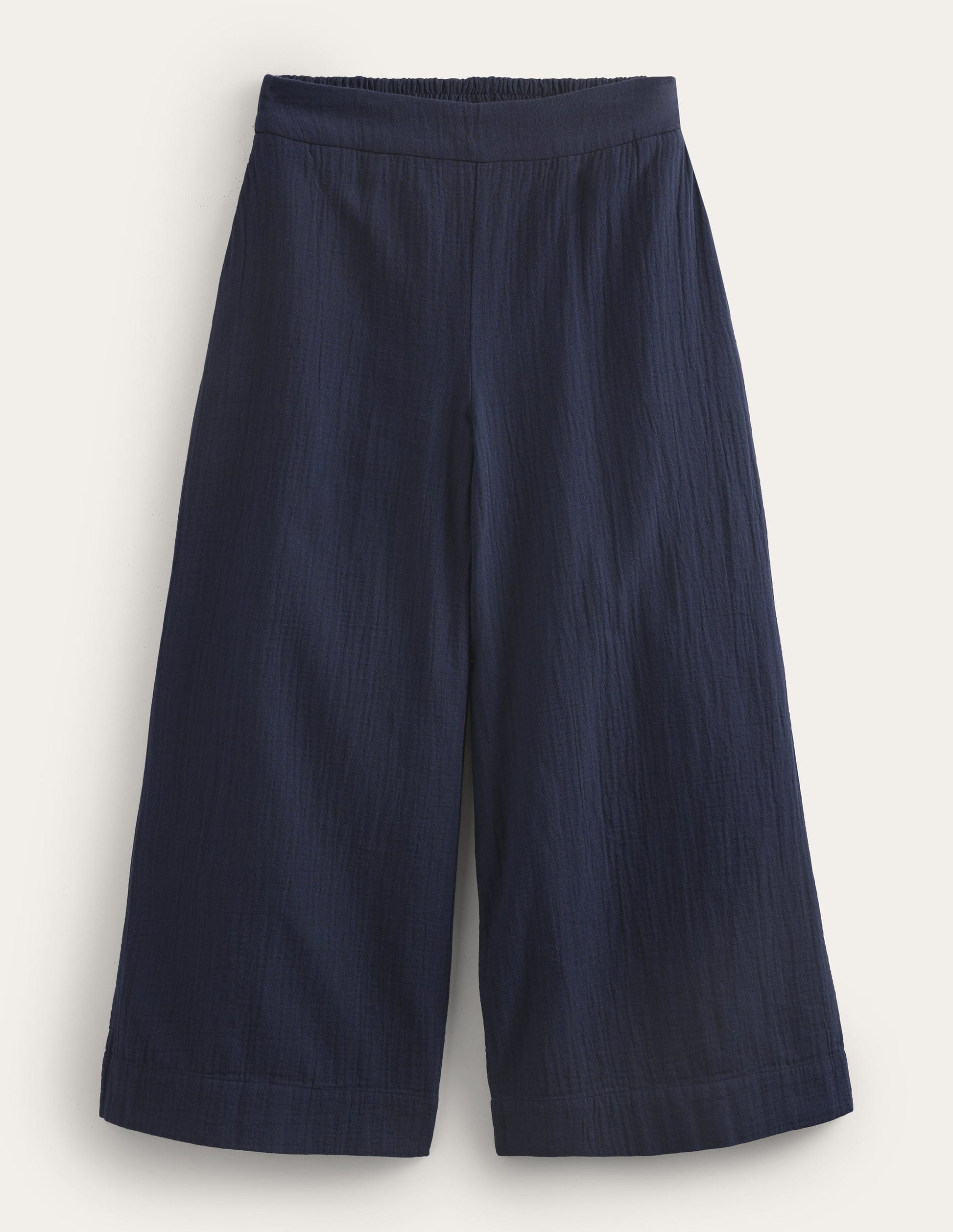 Pull-on Doublecloth Trousers-Navy-5