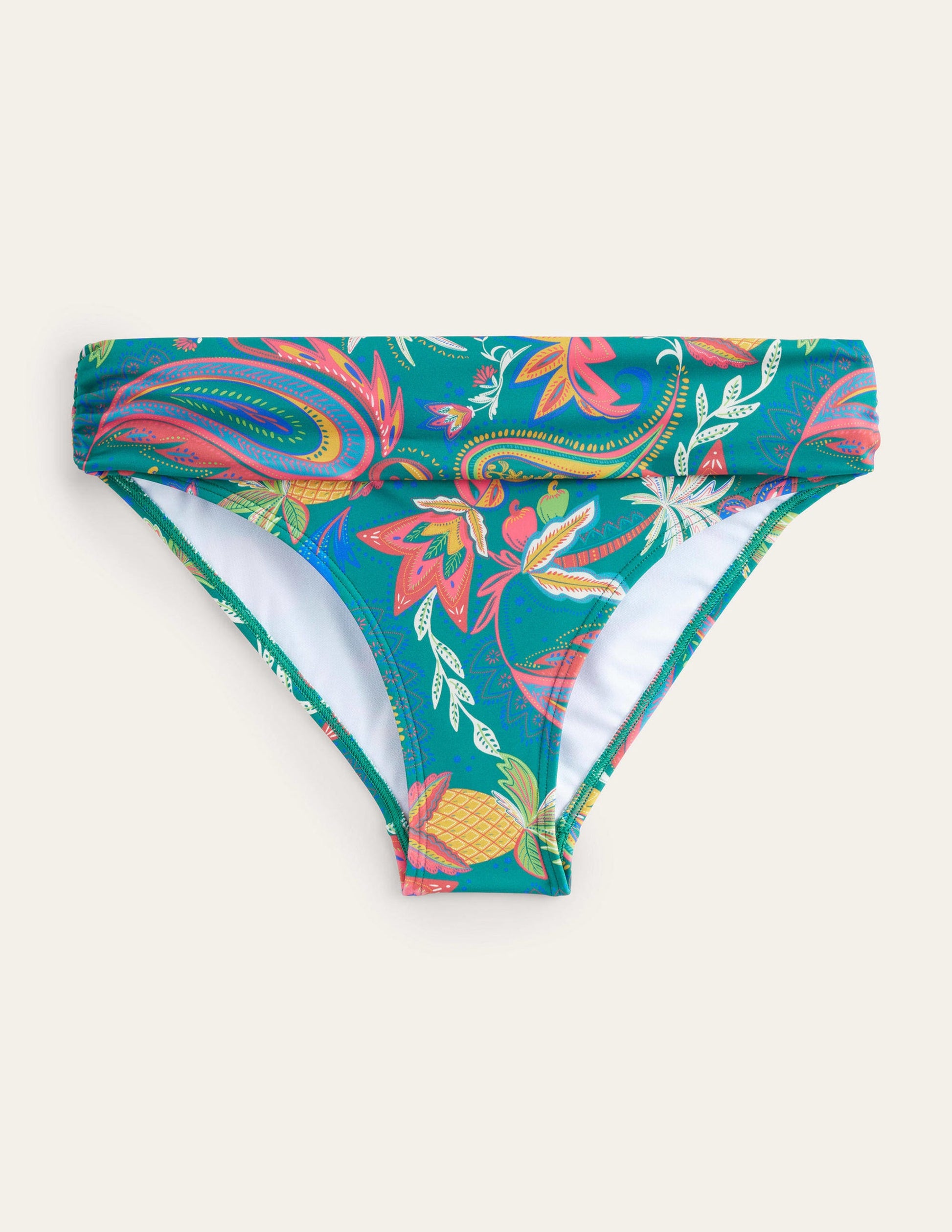 Classic Fold Bikini Bottoms-Emerald, Paradise Paisley-5