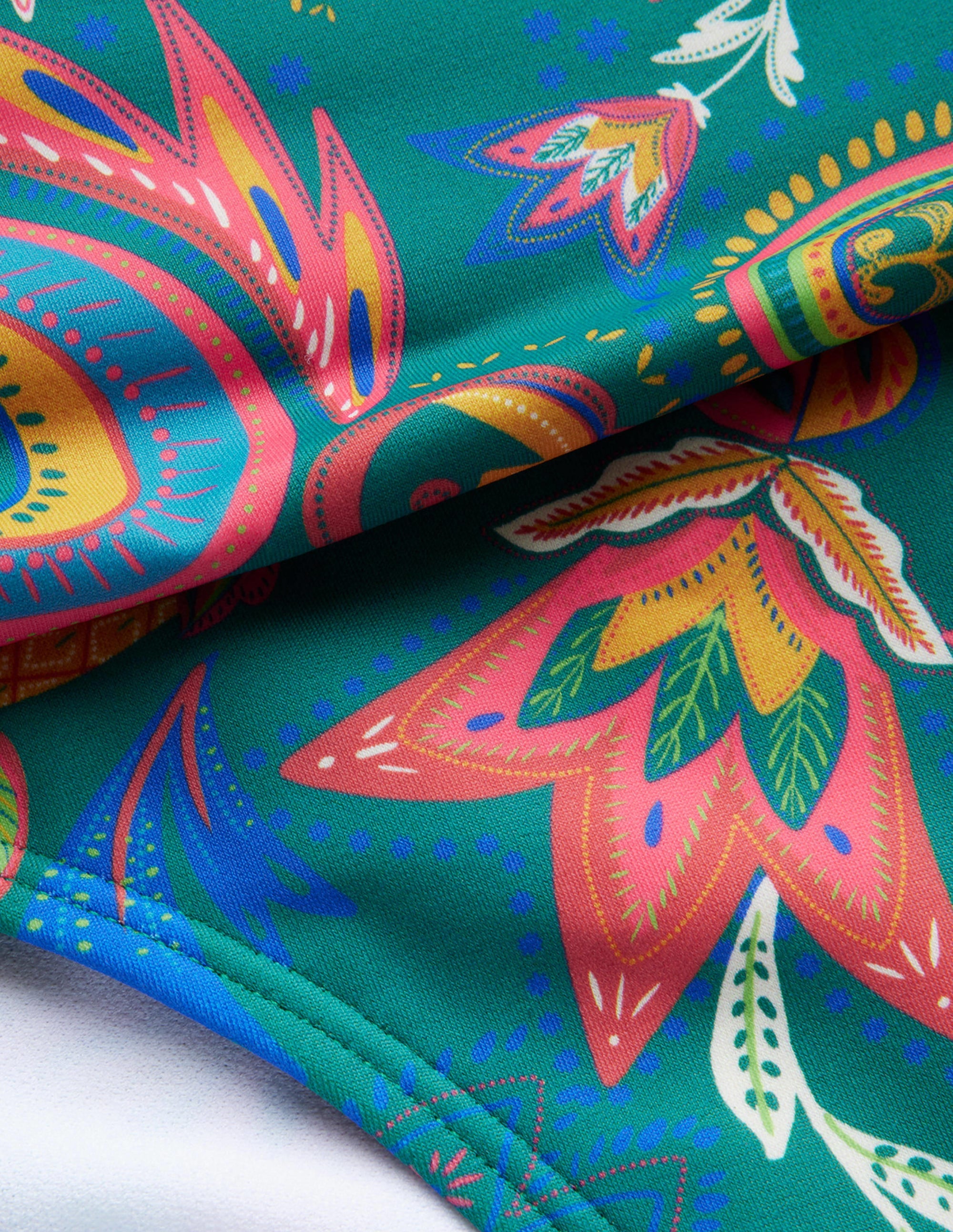 Classic Fold Bikini Bottoms-Emerald, Paradise Paisley - Image 6