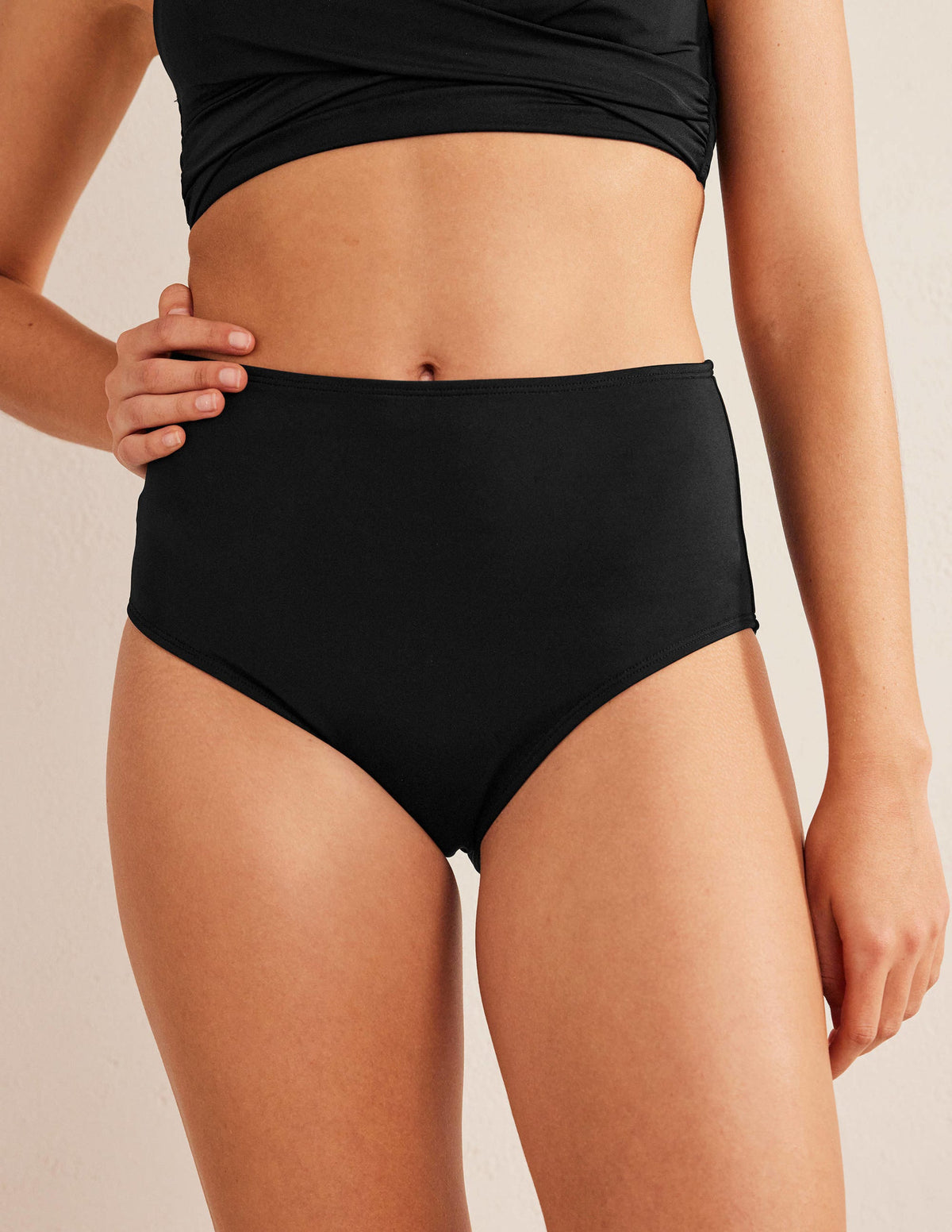 High Waisted Bikini Bottoms-Black - Image 4
