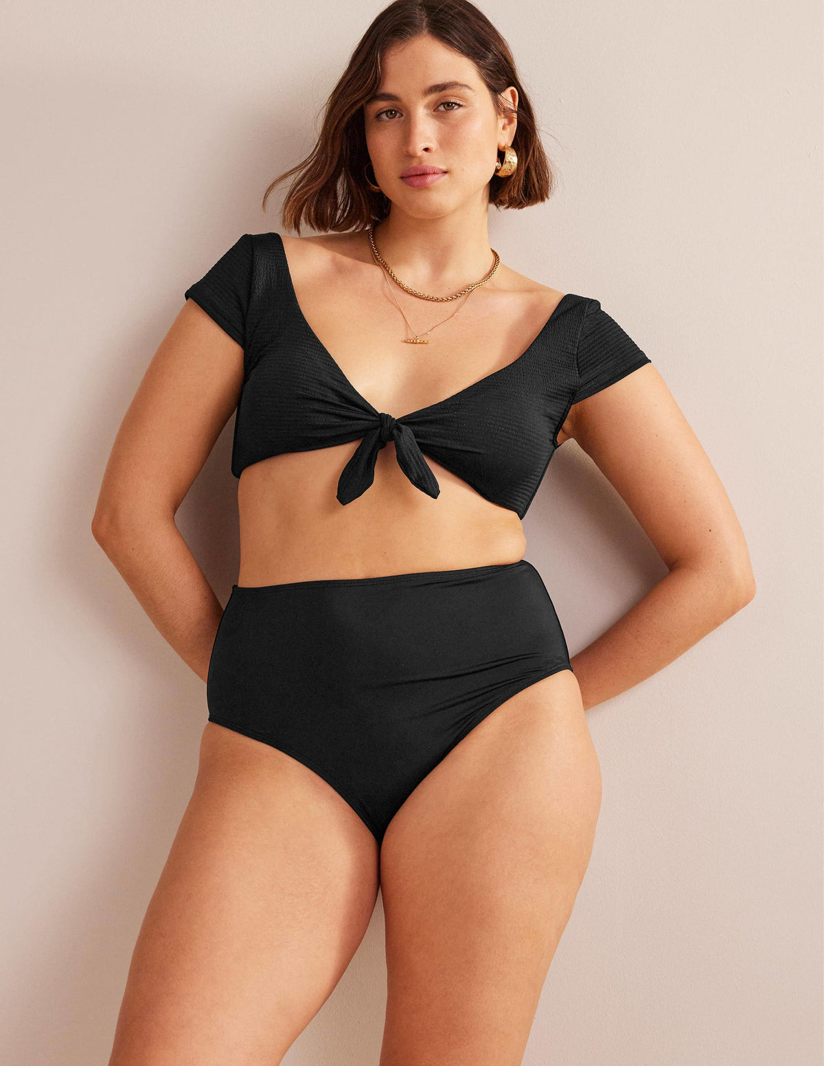 High Waisted Bikini Bottoms-Black - Image 6