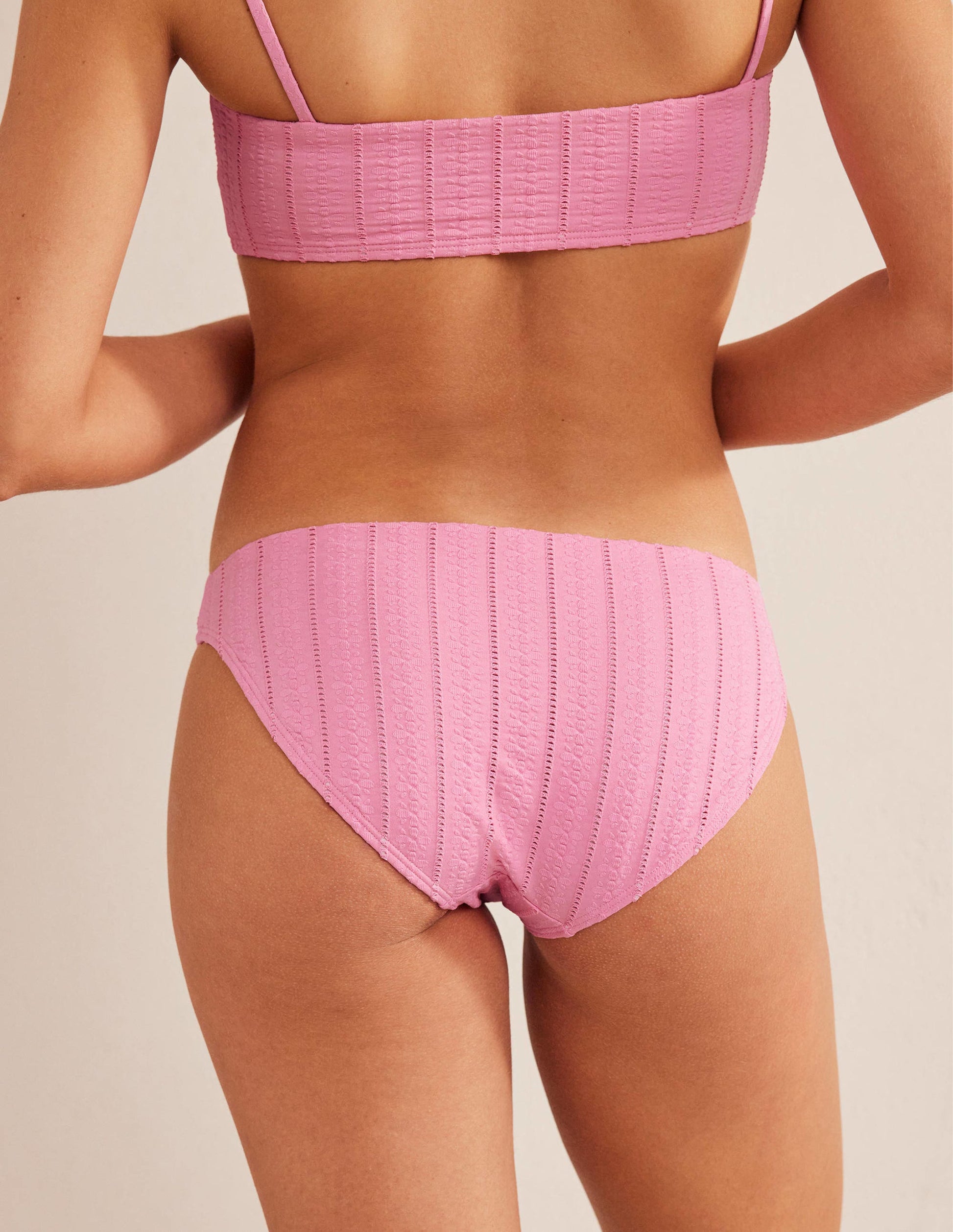 Classic Bikini Bottoms-Candy Floss Pink Texture-3