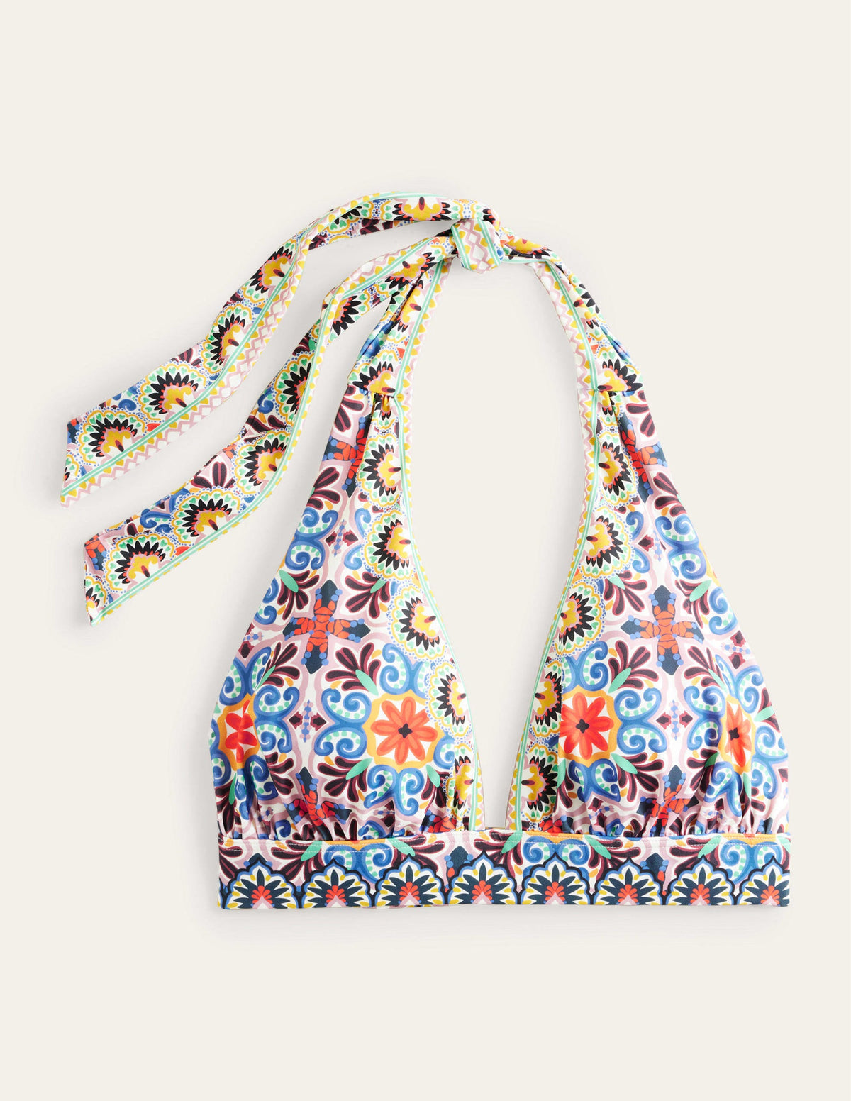 Merano Deep V-neck Bikini Top-Multi, Tapestry Tile-5