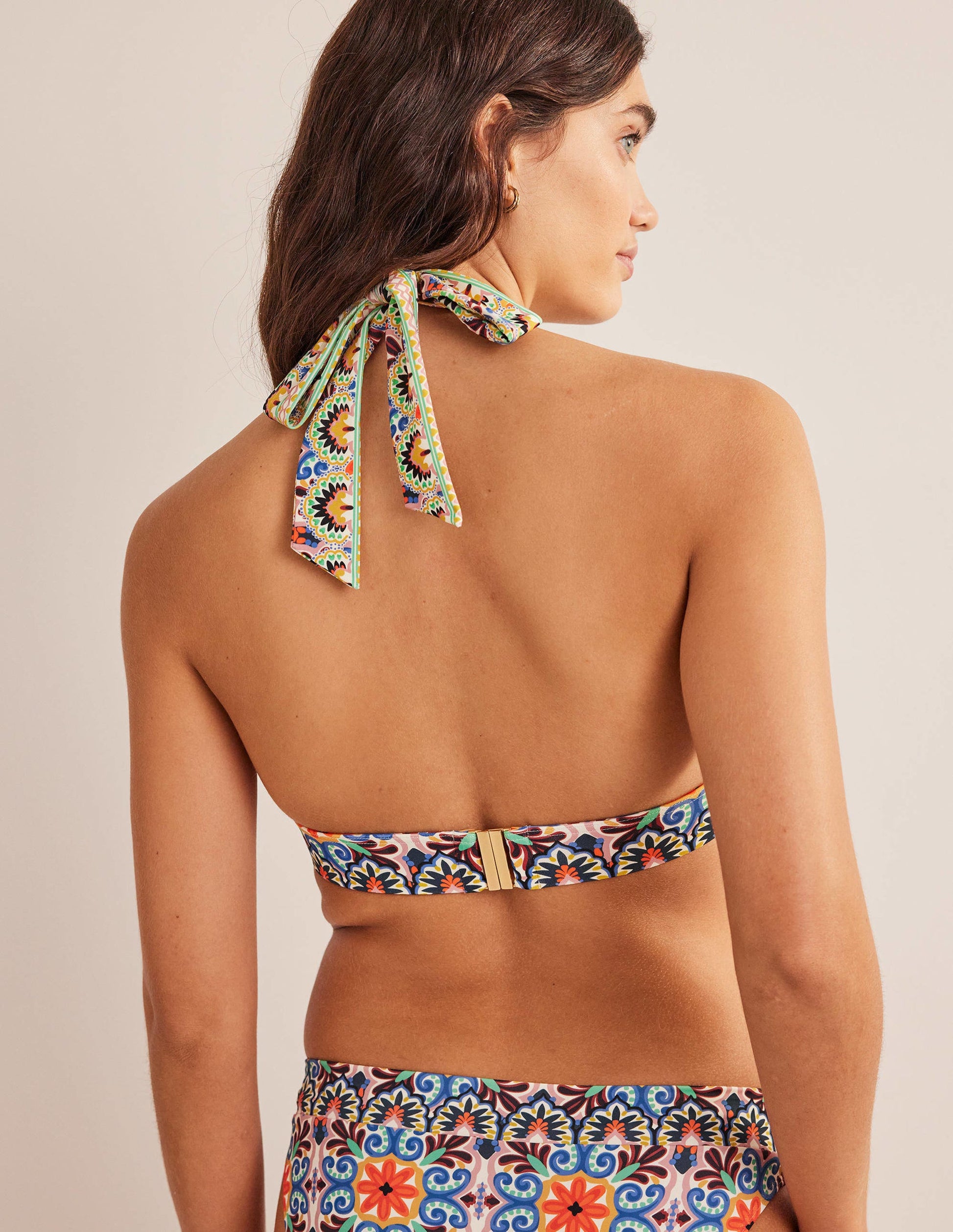 Merano Deep V-neck Bikini Top-Multi, Tapestry Tile-3