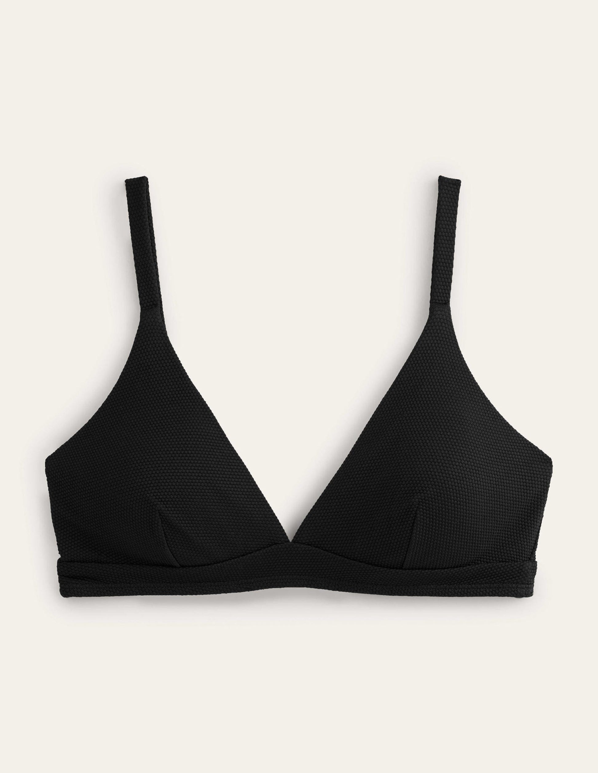 Arezzo V-neck Bikini Top-Black Texture-6
