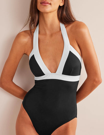 Ithaca Halter Swimsuit-Black Colourblock-4