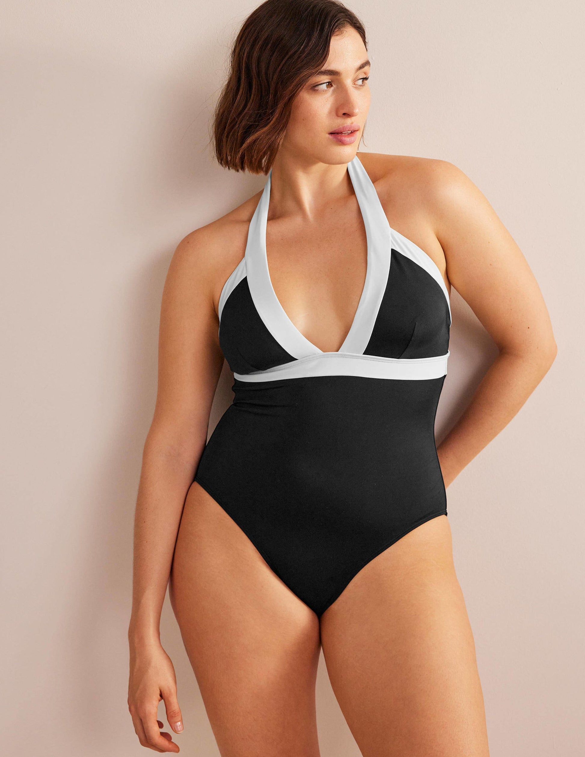 Ithaca Halter Swimsuit-Black Colourblock-5