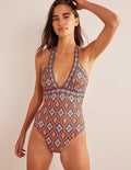 Ithaca Halter Swimsuit-Vermillion, Exotic Diamond