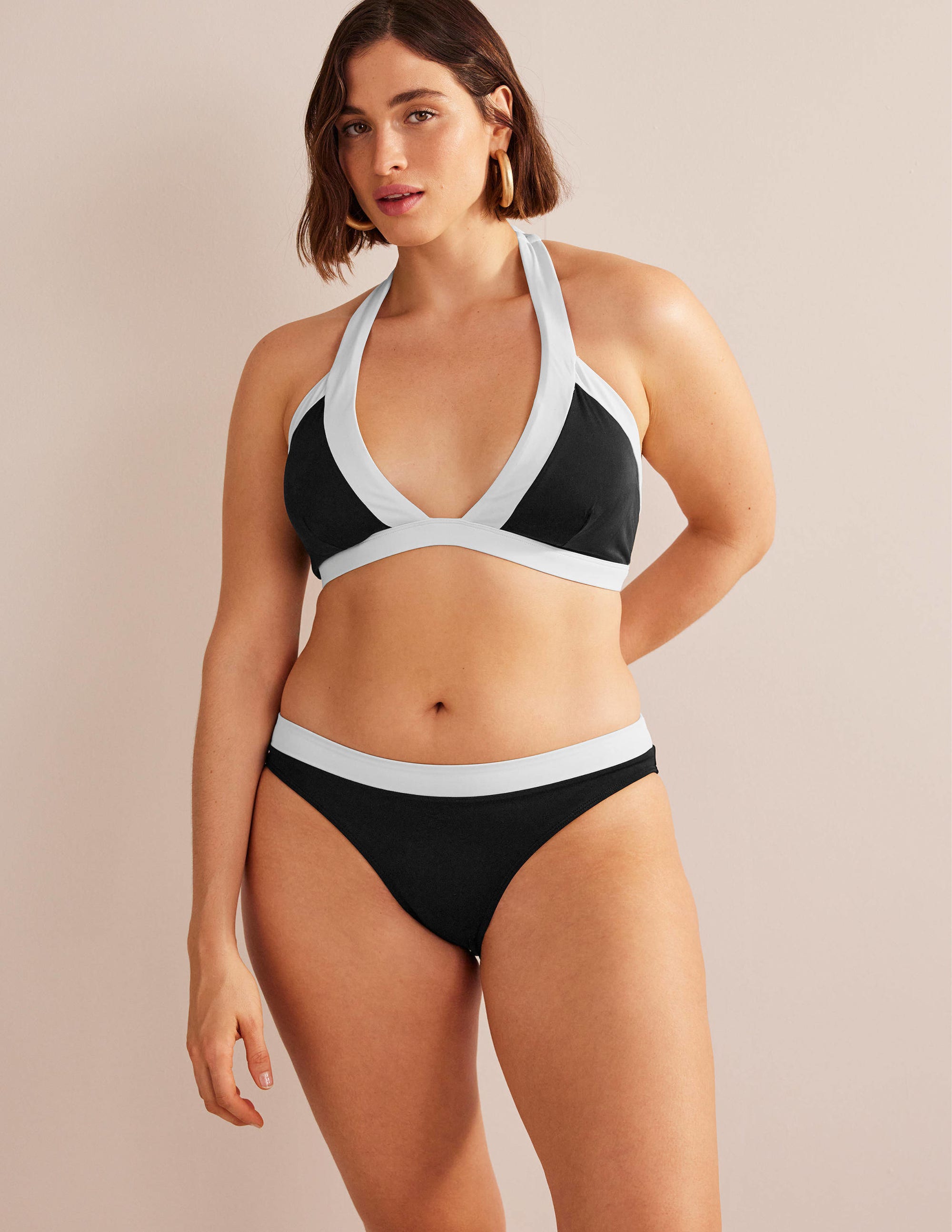 Ithaca Halter Bikini Top-Black Colourblock - Image 6