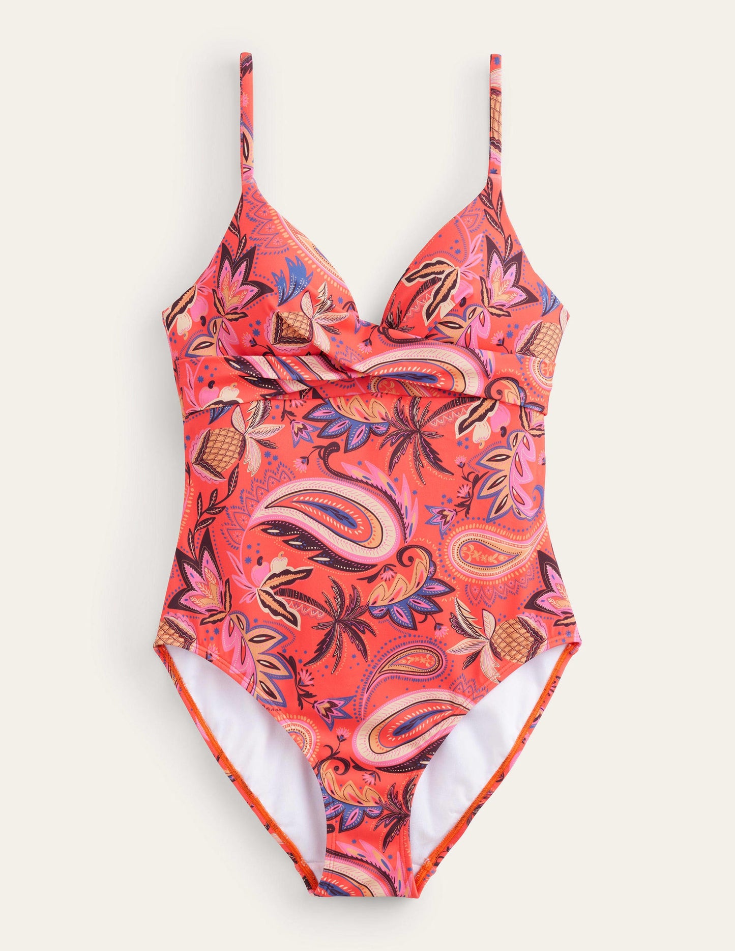 Capri Cup-size Swimsuit-Coral, Paradise Paisley