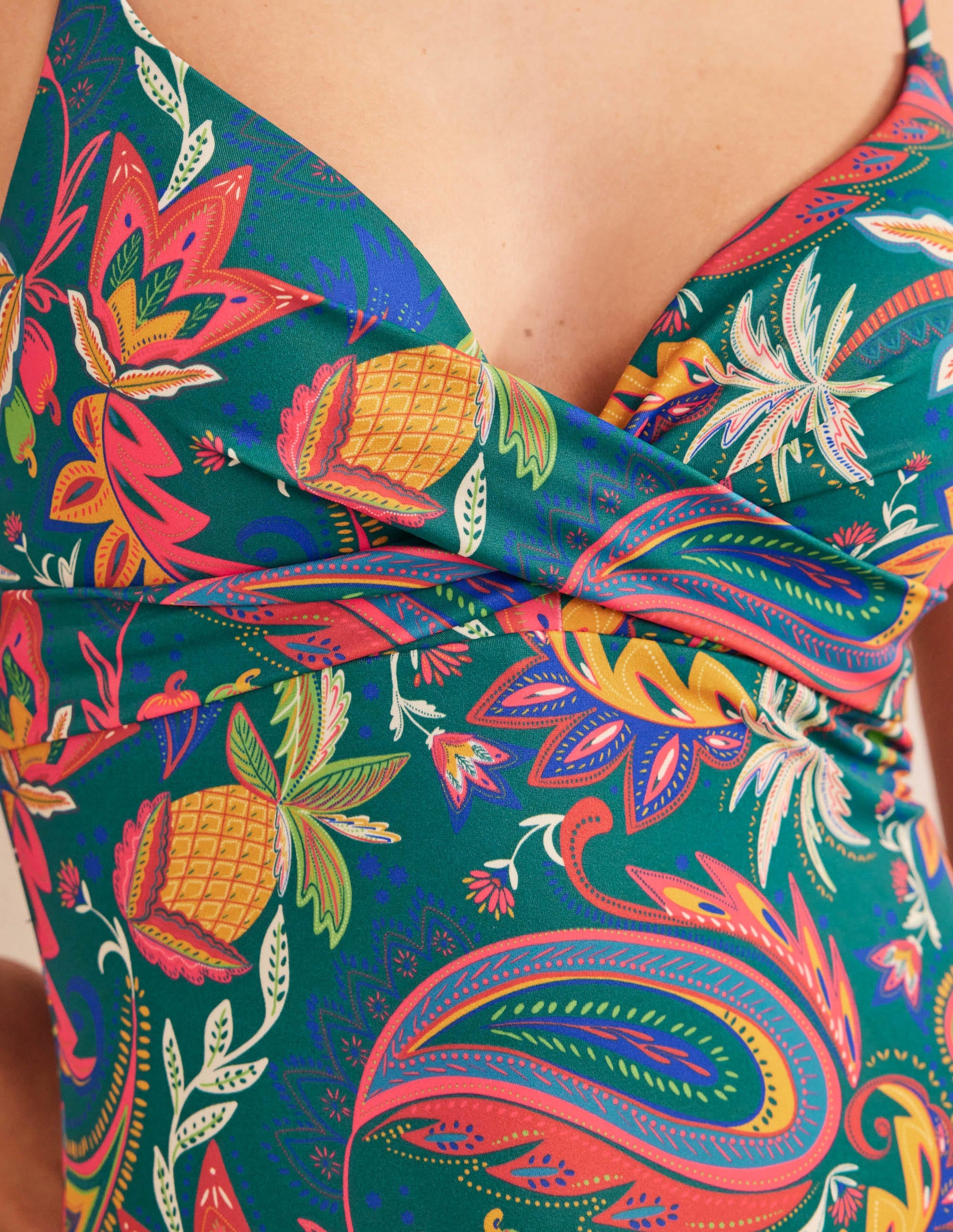 Capri Cup-size Swimsuit-Emerald, Paradise Paisley-2