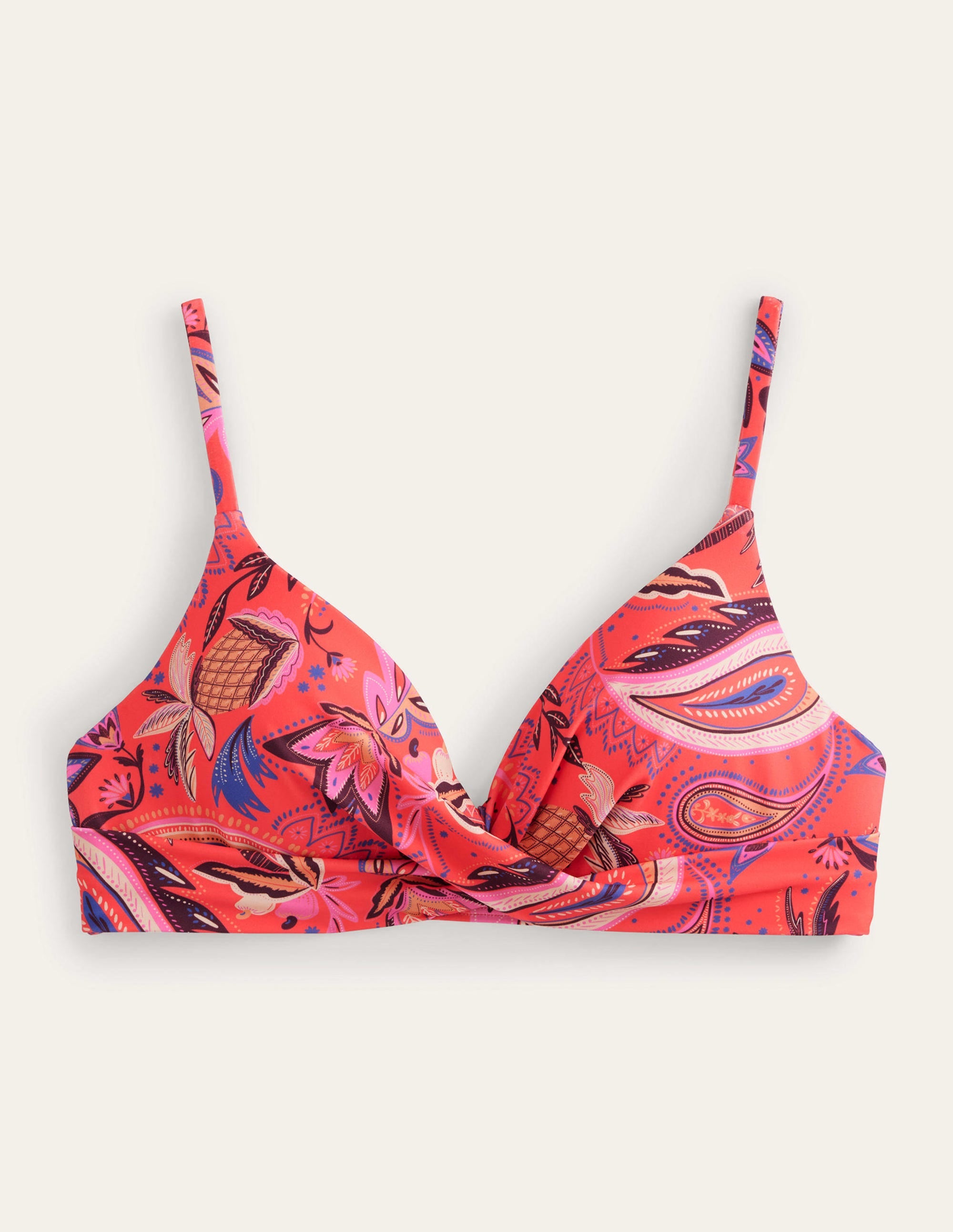Capri Cup-size Bikini Top-Coral, Paradise Paisley - Image 5