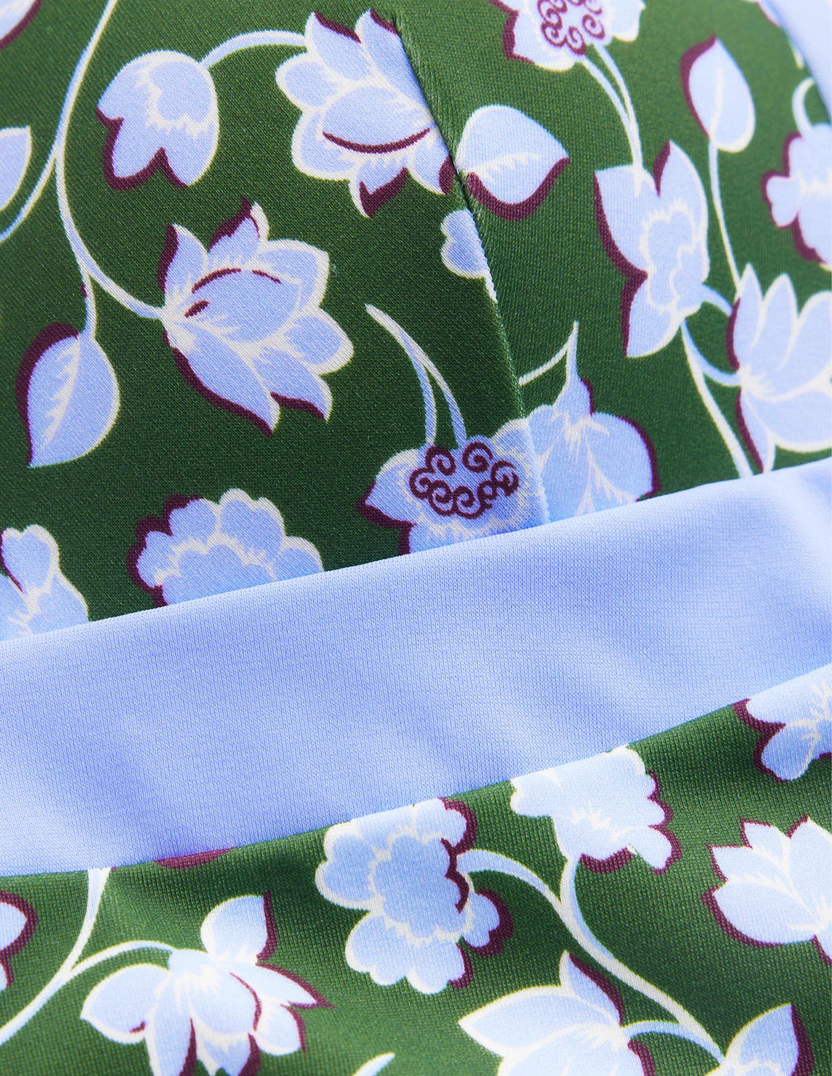 Triangle Panelled Swimsuit-Winter Green, Blue Floral - Image 6