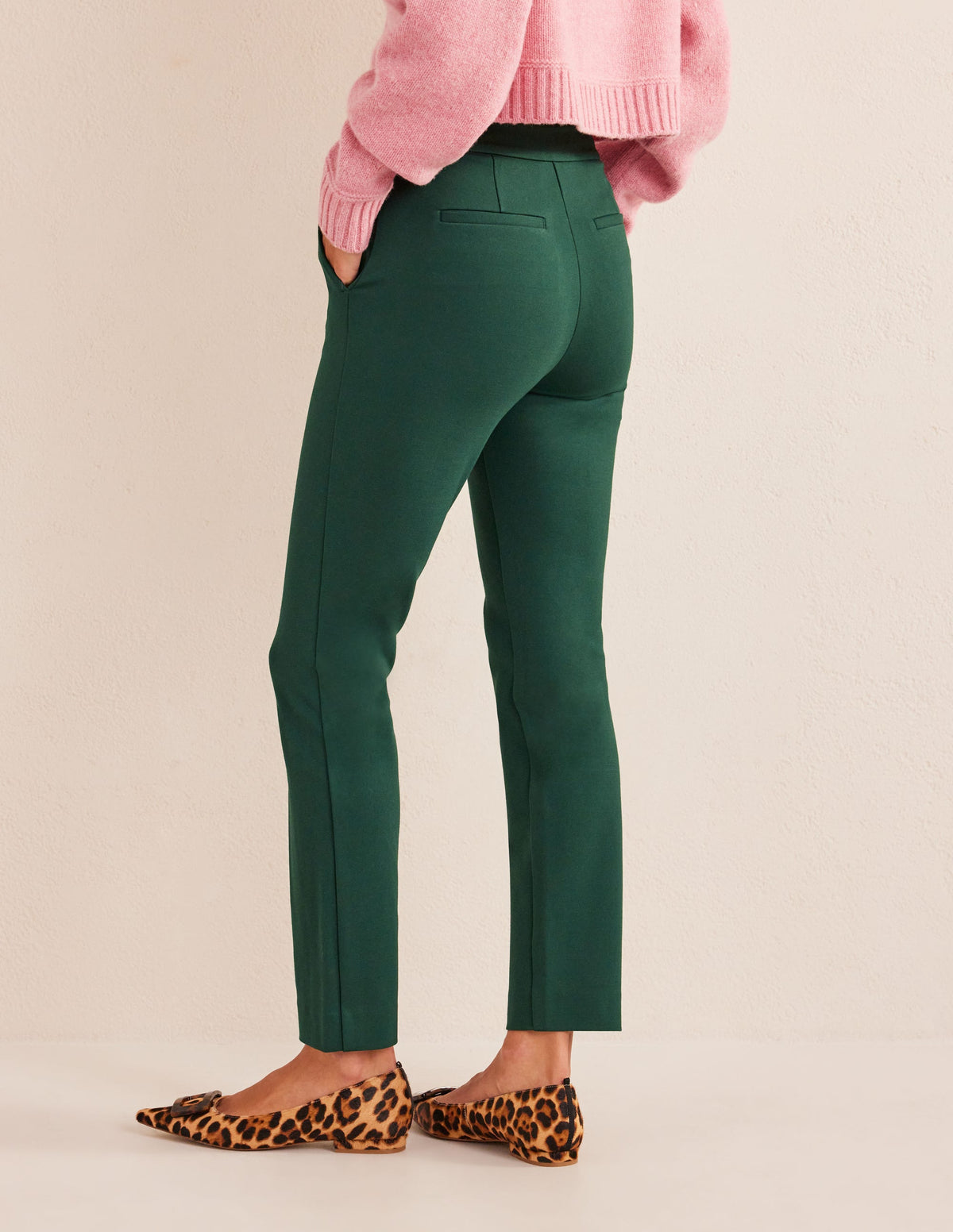 Hampshire 7/8 Ponte Trousers-Emerald Night - Image 3