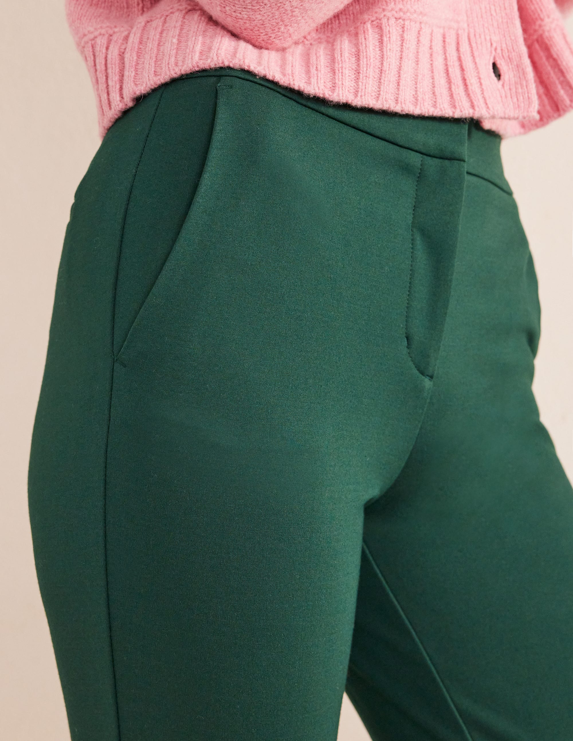 Hampshire 7/8 Ponte Trousers-Emerald Night - Image 5