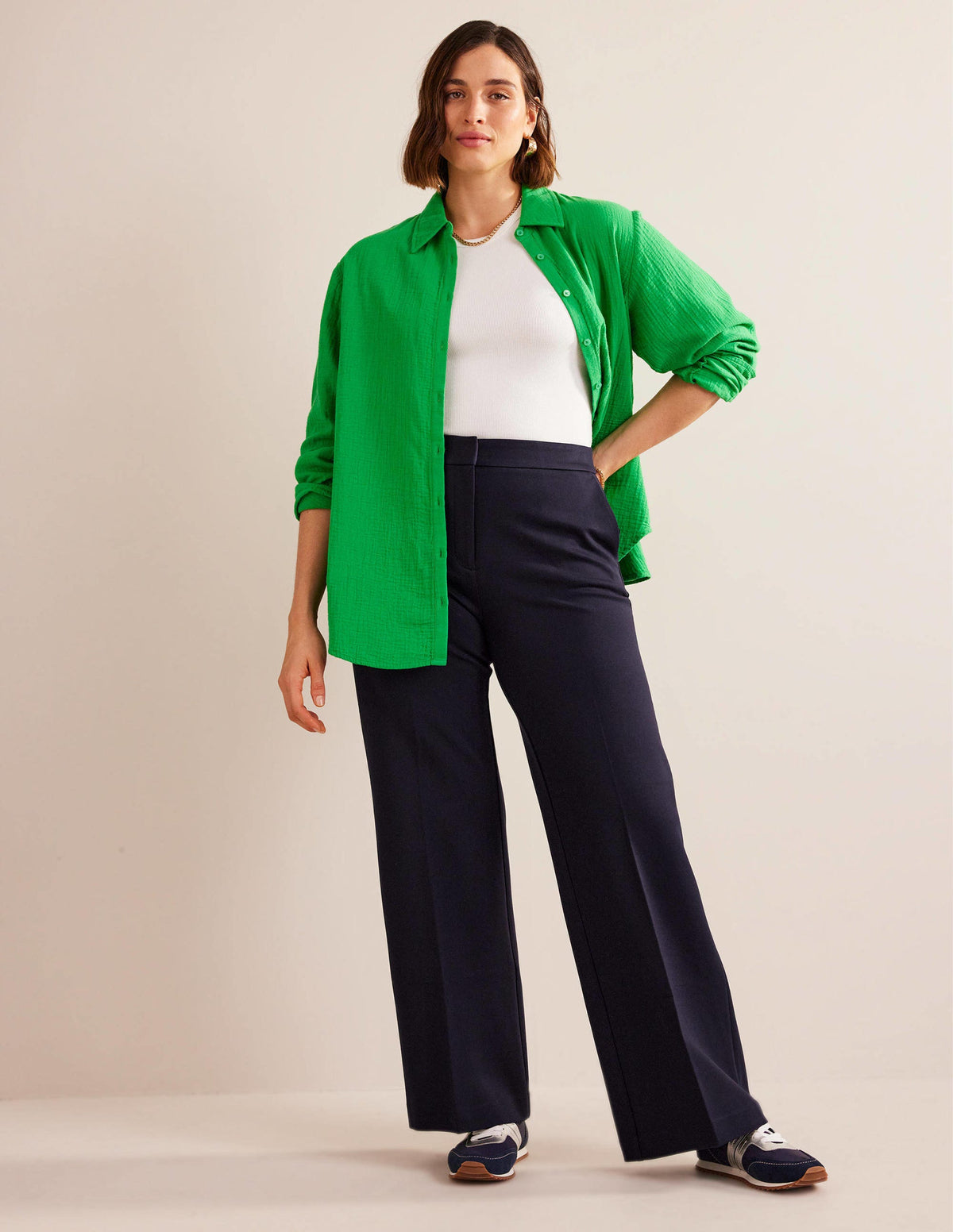 Westbourne Ponte Trousers-Navy - Image 5