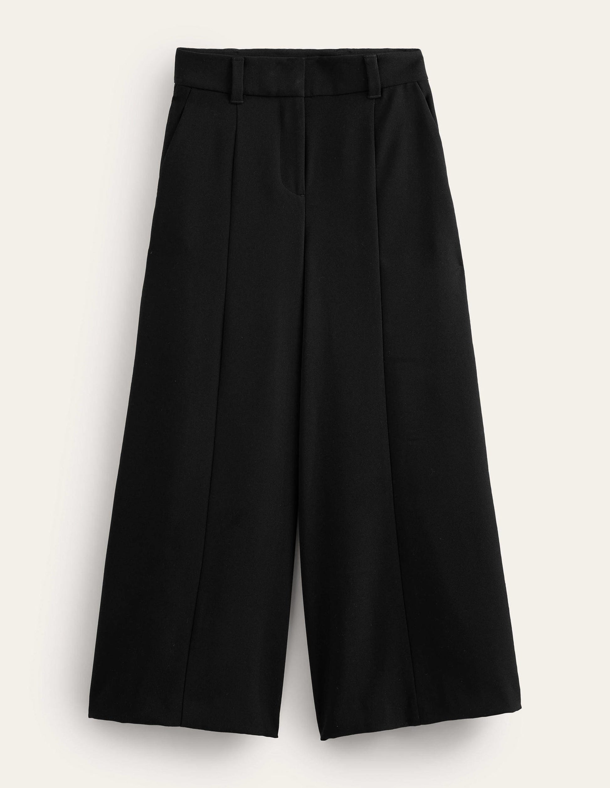 Fluid Wide Leg Culottes-Black-5