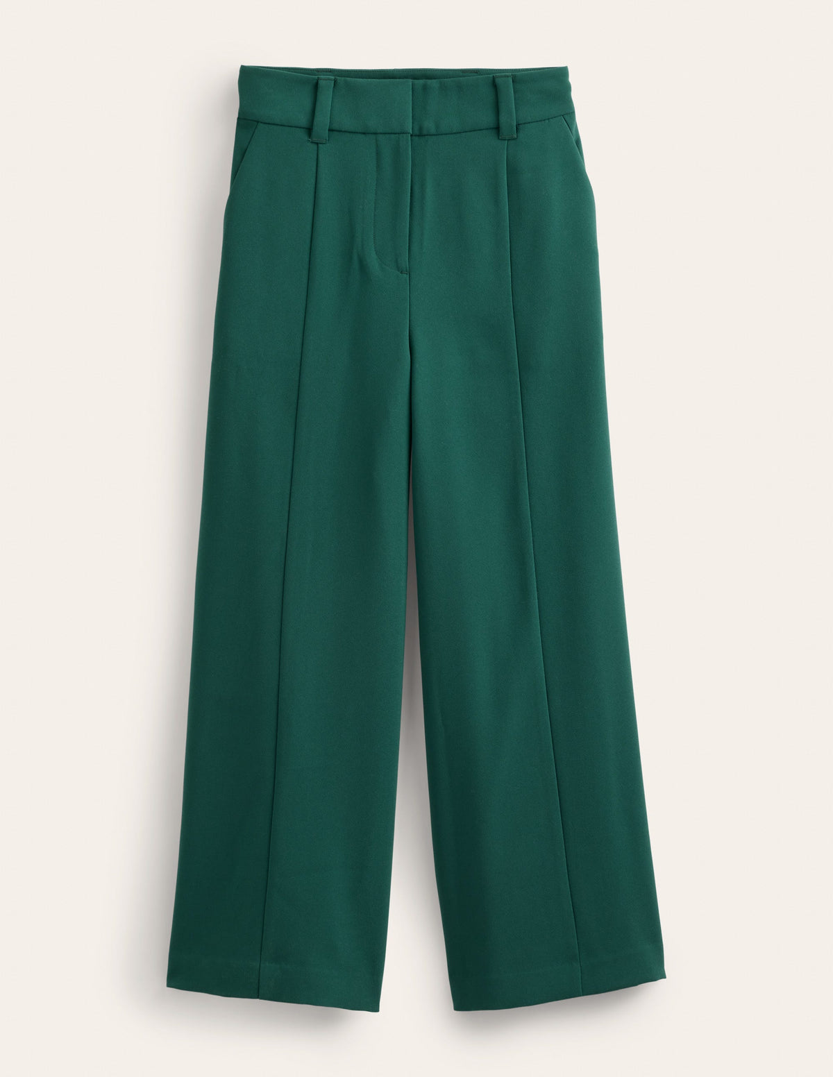 Fluid Wide Leg Culottes-Emerald Green-2