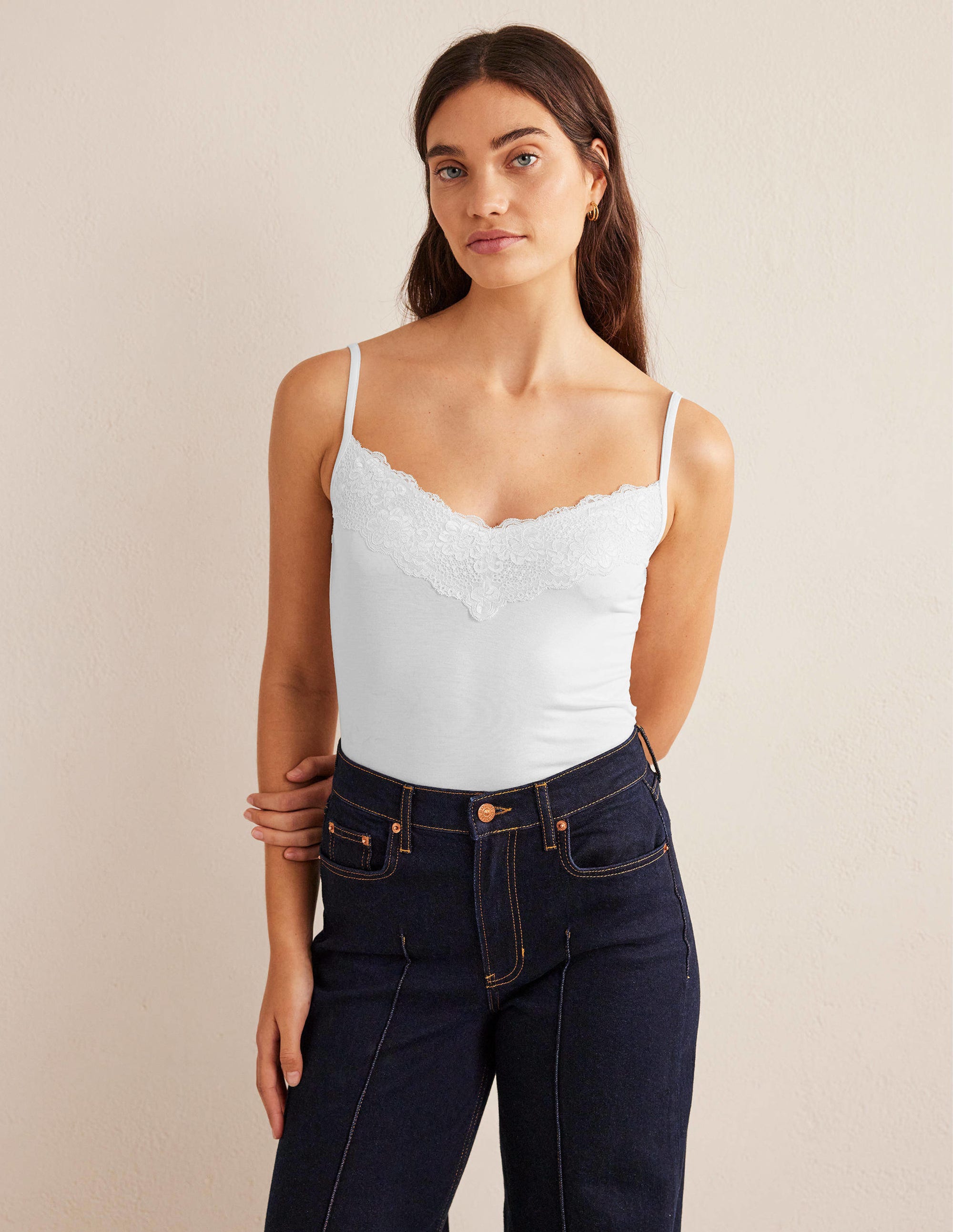Lace Cami Top-White - Image 1