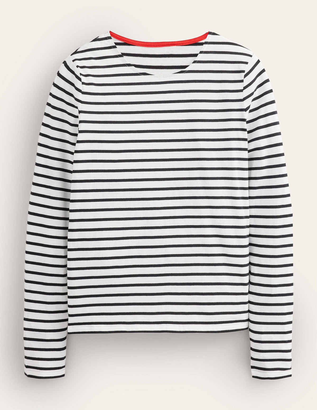 Bea Long Sleeve Breton-Ivory, Black - Image 5