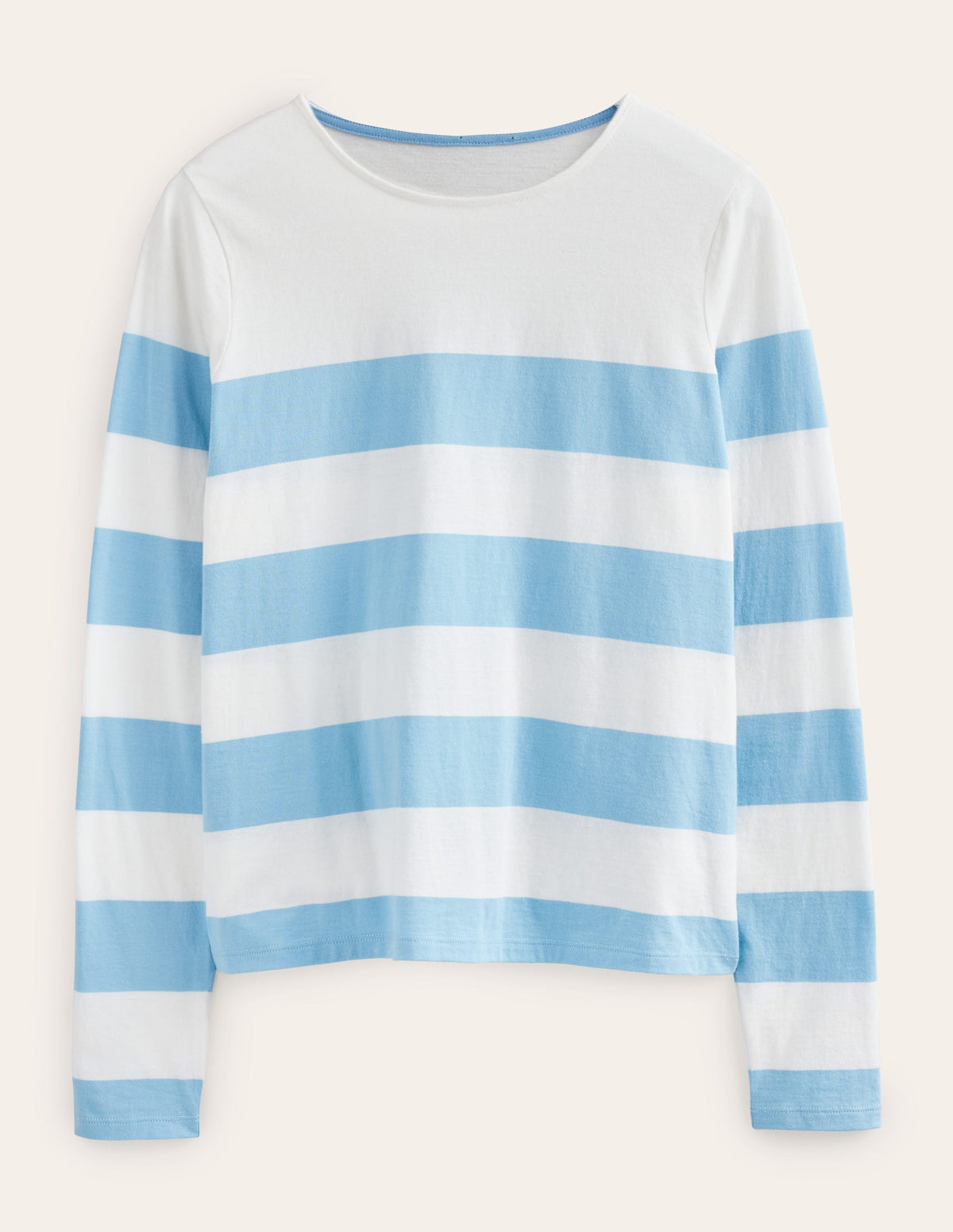 Bea Long Sleeve Breton-Linseed and Ivory Wide Stripe - Image 5
