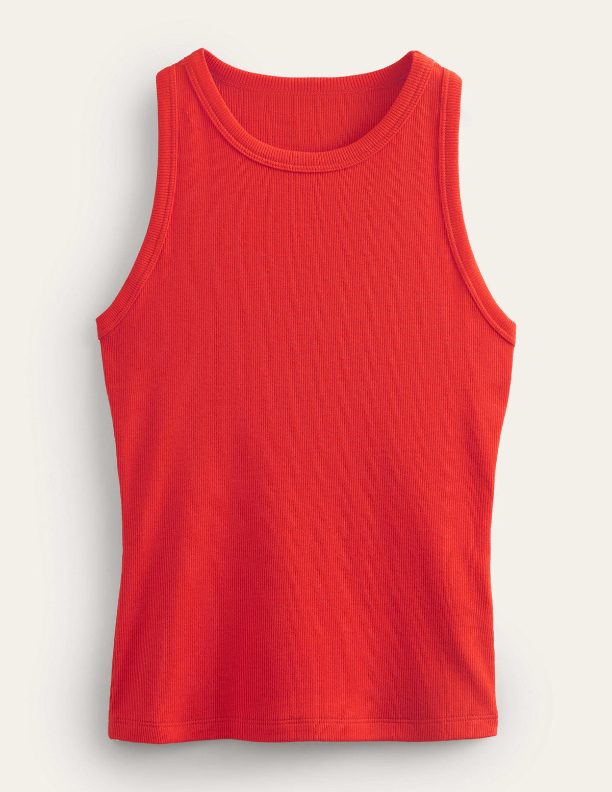Cotton Ribbed Vest-Red Pop-5