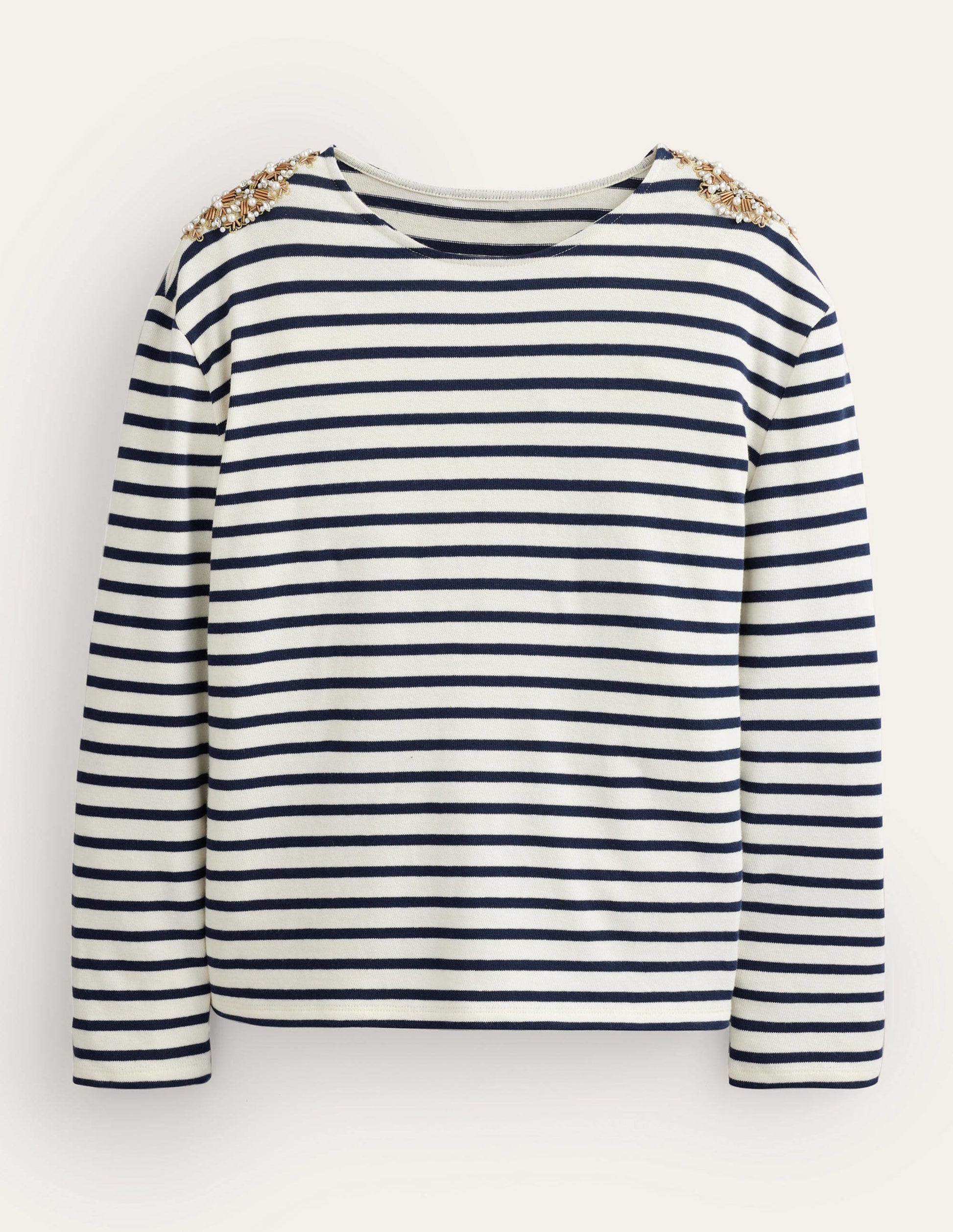Embellished Shoulder Breton-Ivory/ Navy, Embellished-5