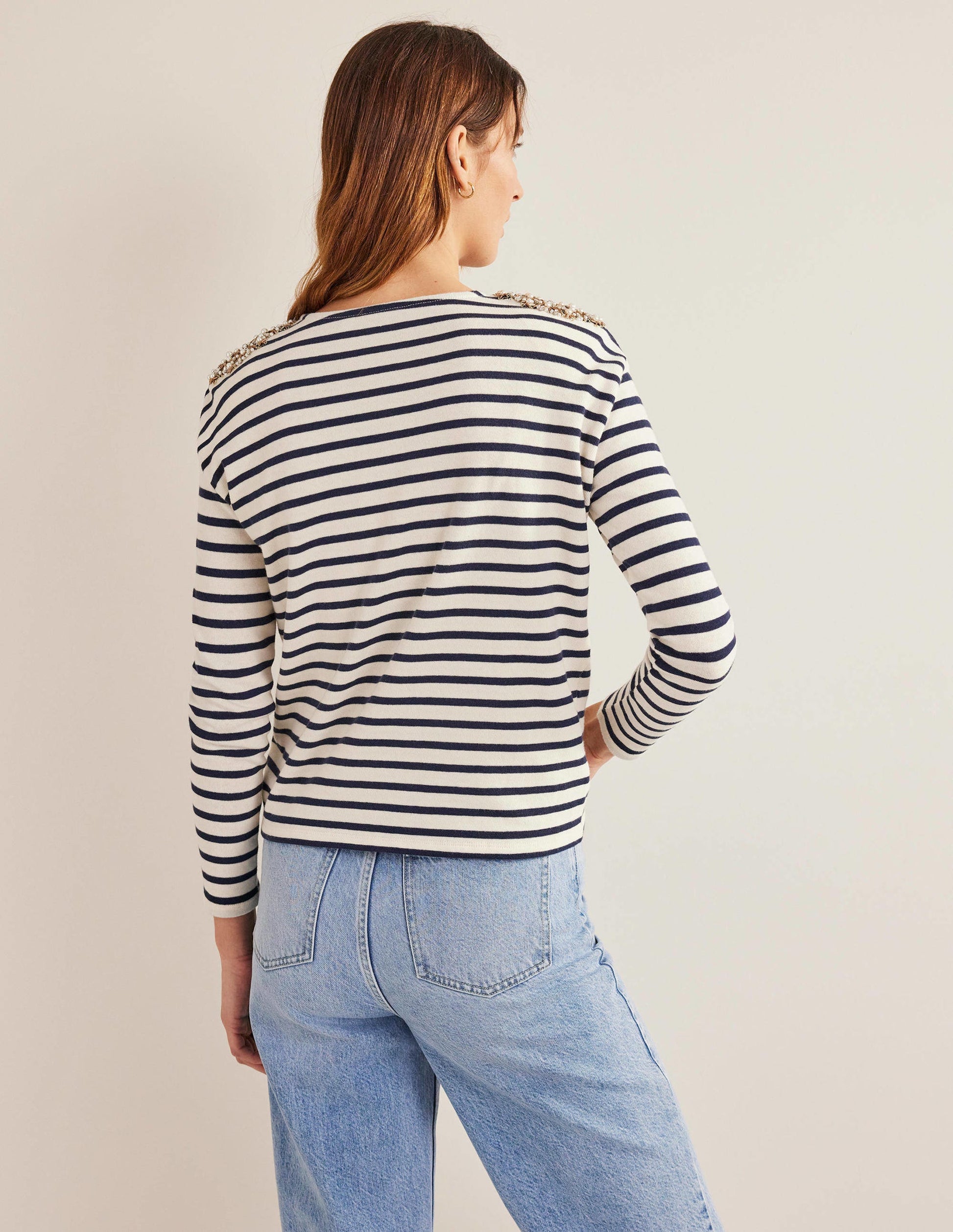 Embellished Shoulder Breton-Ivory/ Navy, Embellished-3